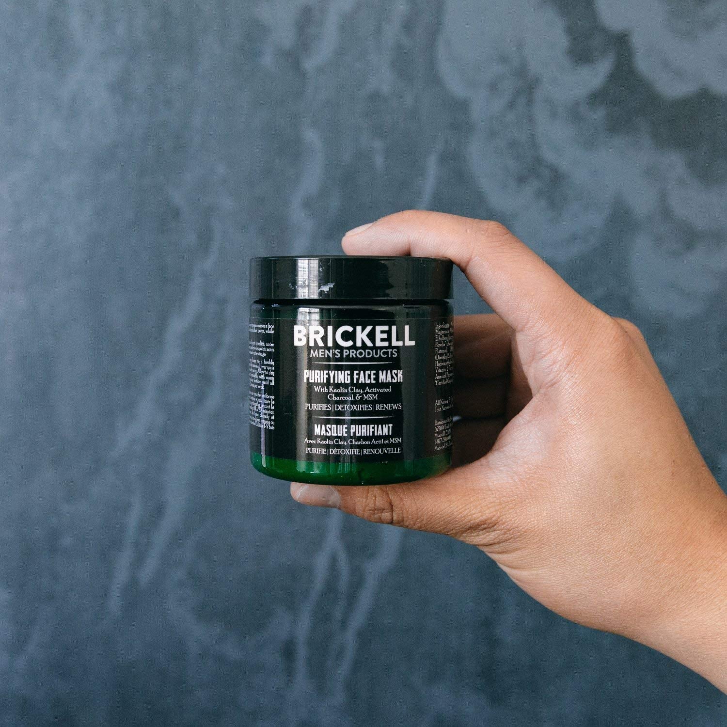 Brickell Men's Purifying Charcoal Face Mask Skin Care Product, Natural and Organic Activated Charcoal Facial Mask With Detoxifyi