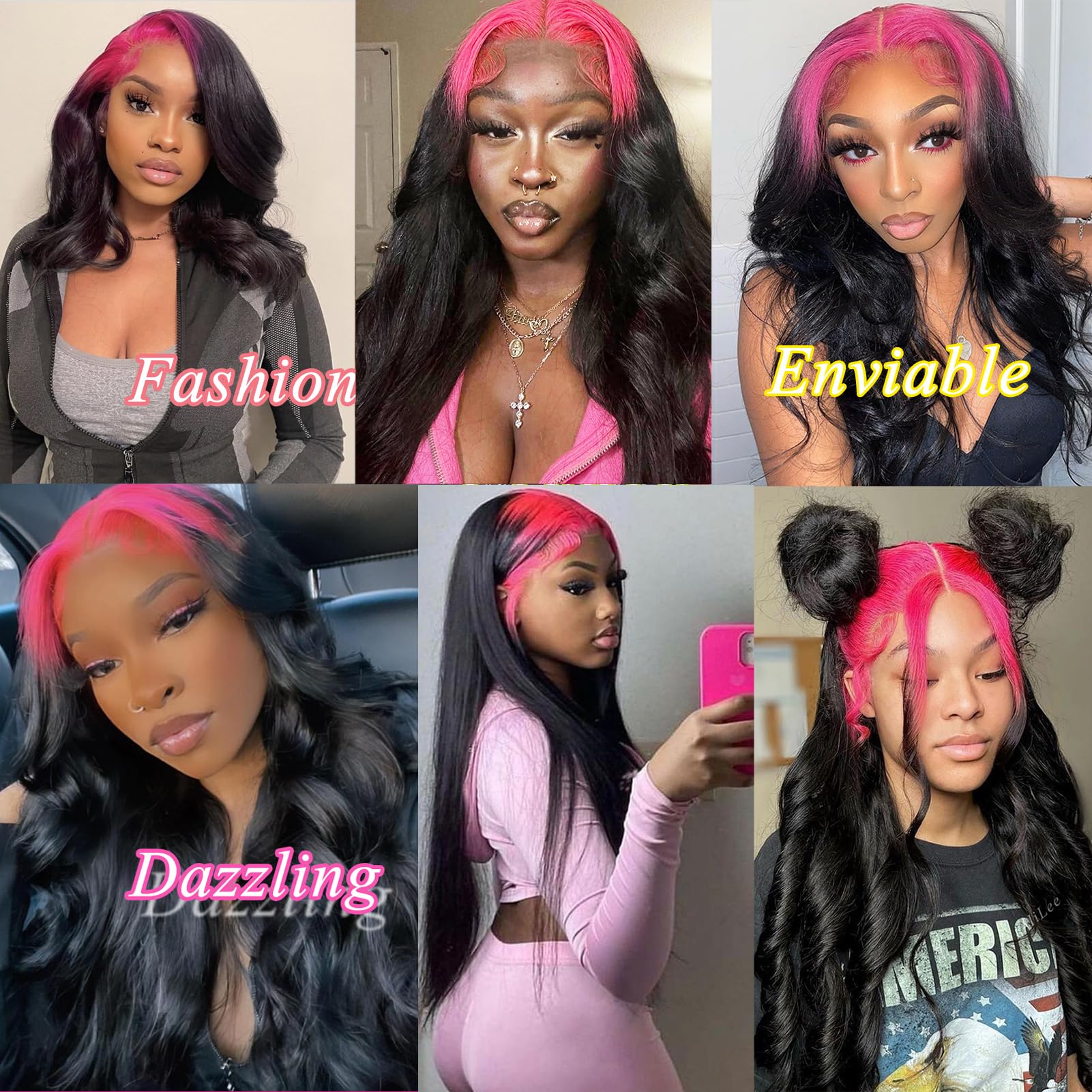 Yms Pink Roots 13X6 Hd Lace Front Wigs Human Hair 180% Density Ombre Pink Human Hair Wigs For Women Glueless Wigs Human Hair Pre