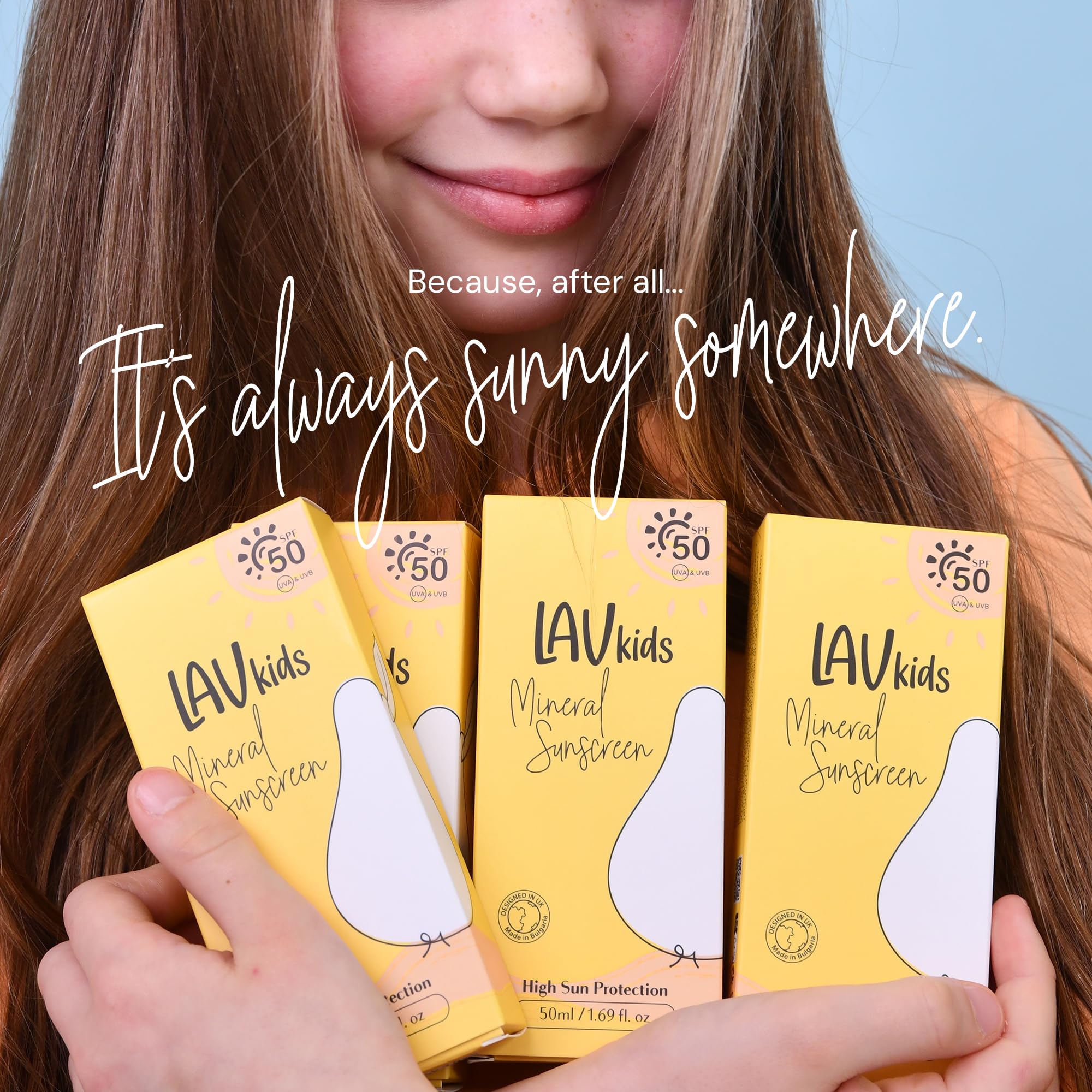 LAV Kids Mineral Sunscreen, SPF 50 UVA & UVB Protection, 1.69 fl. oz
