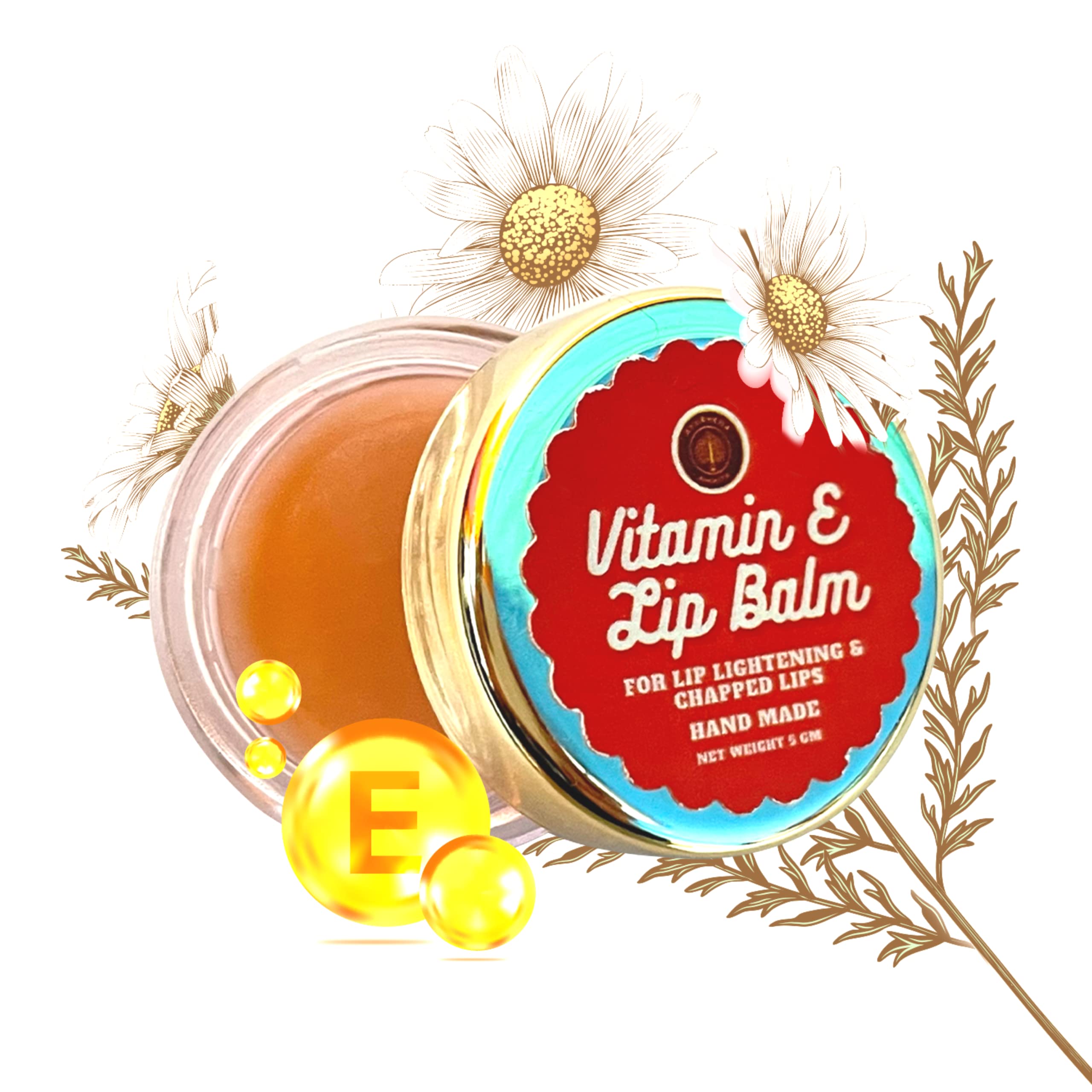 Ayurveda Amrita Vitamin E Lip Balm For Chapped, Dry, Dark Lips 5 Gm