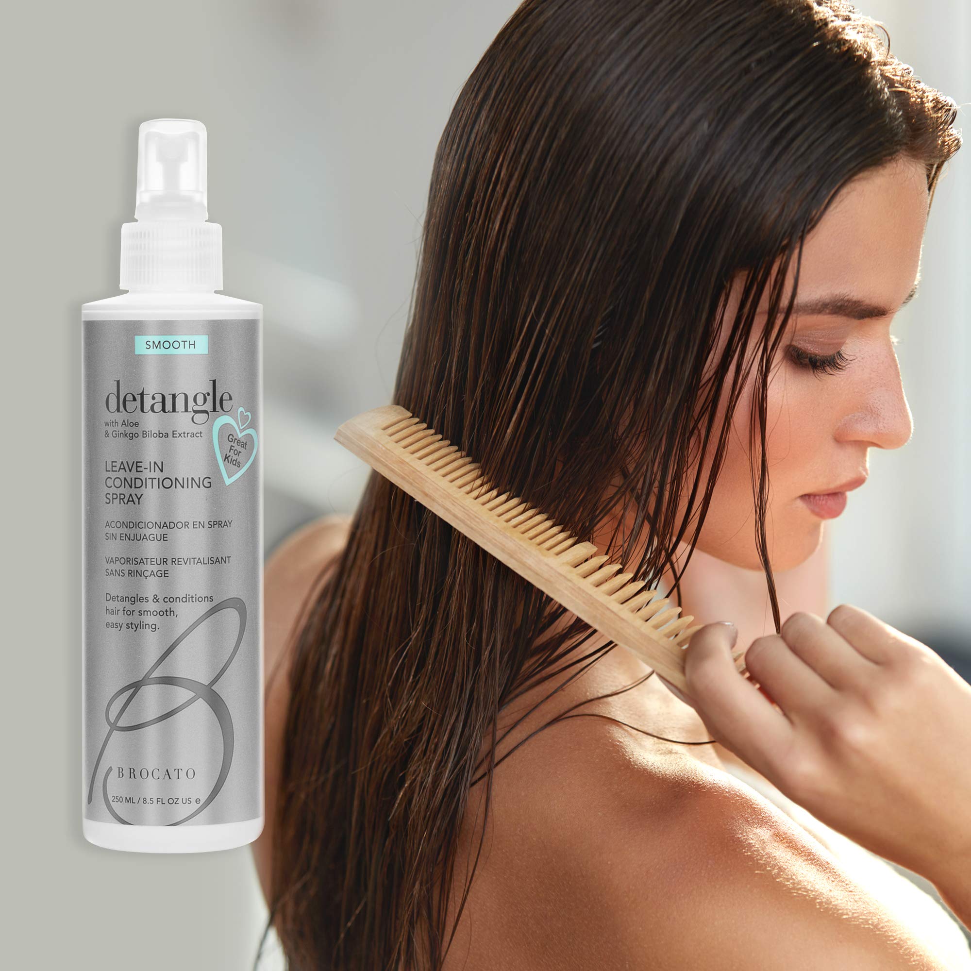 Brocato Detangle Leave In Conditioner Spray: Hair Detangler & Conditioning Spray for Women to Smooth Hair, Tame Frizz & Provide
