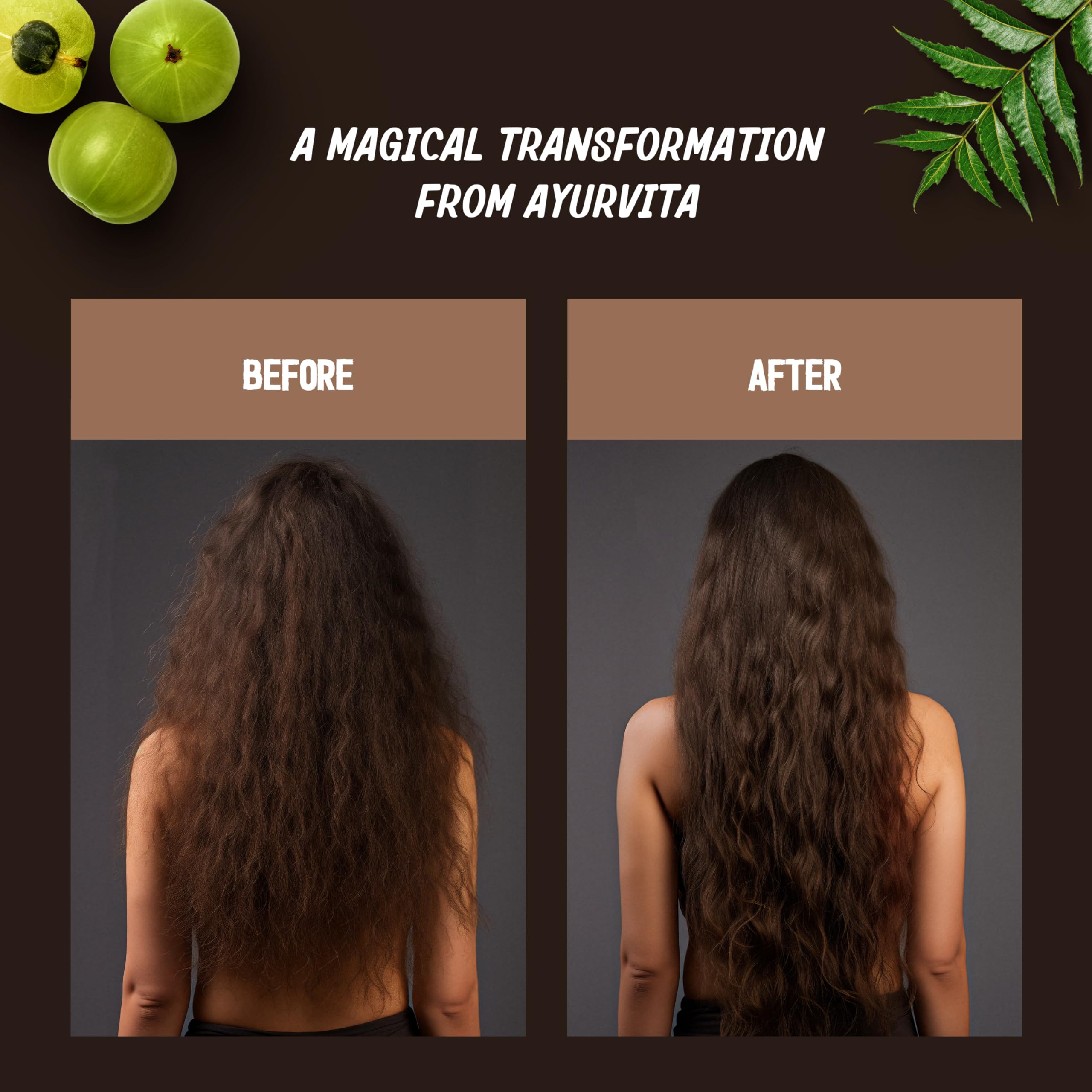 Ayurvita Restorative Hair Oil With Amla & Neem - Rejuvenating And Brightening - Nutrient-Rich Treatment For Dry Hair And Scalp -
