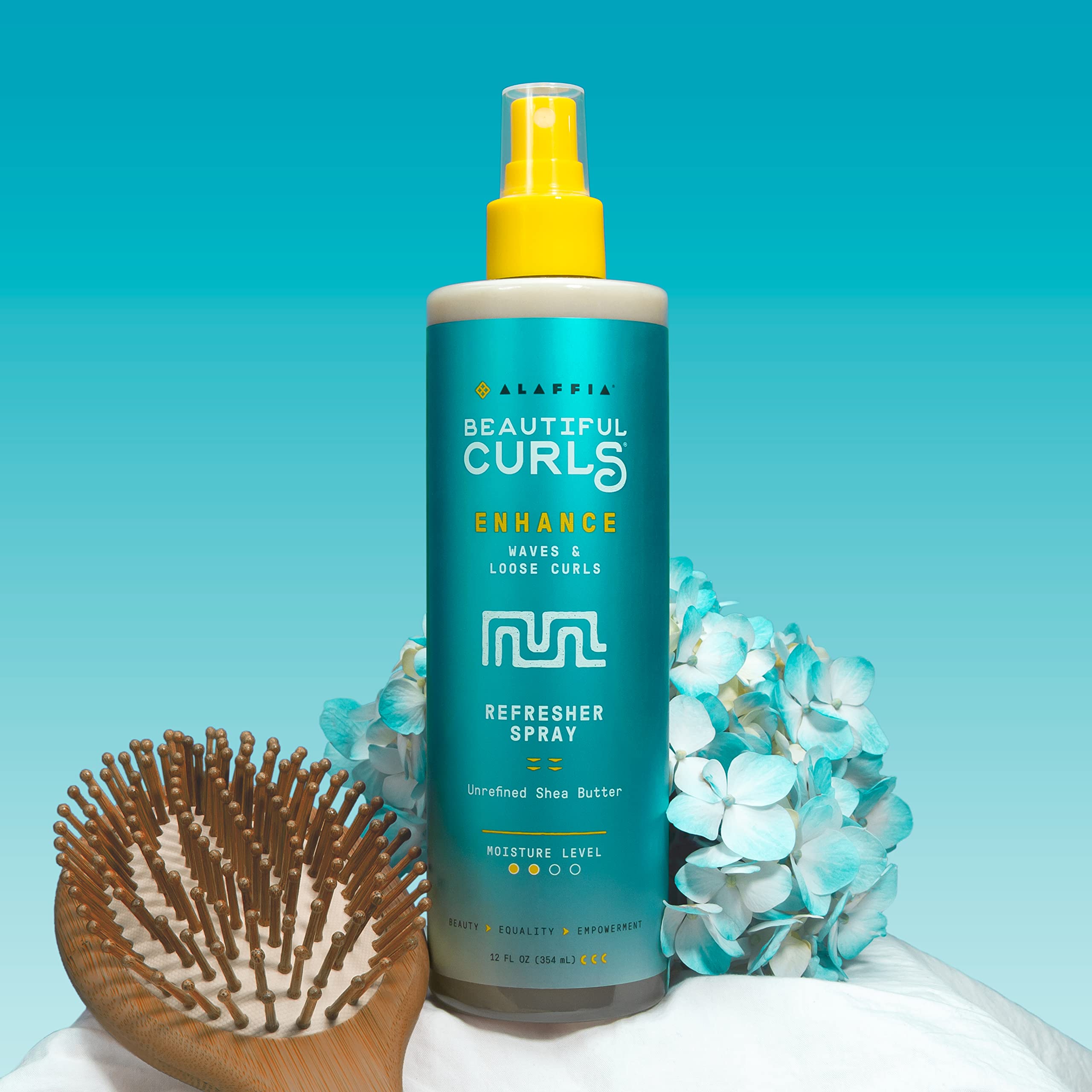 Alaffia Beautiful Curls Curl Enhance Refresher Spray, Wavy to Curly Hair Products, No Sulfates with Shea Butter & Essential Oils