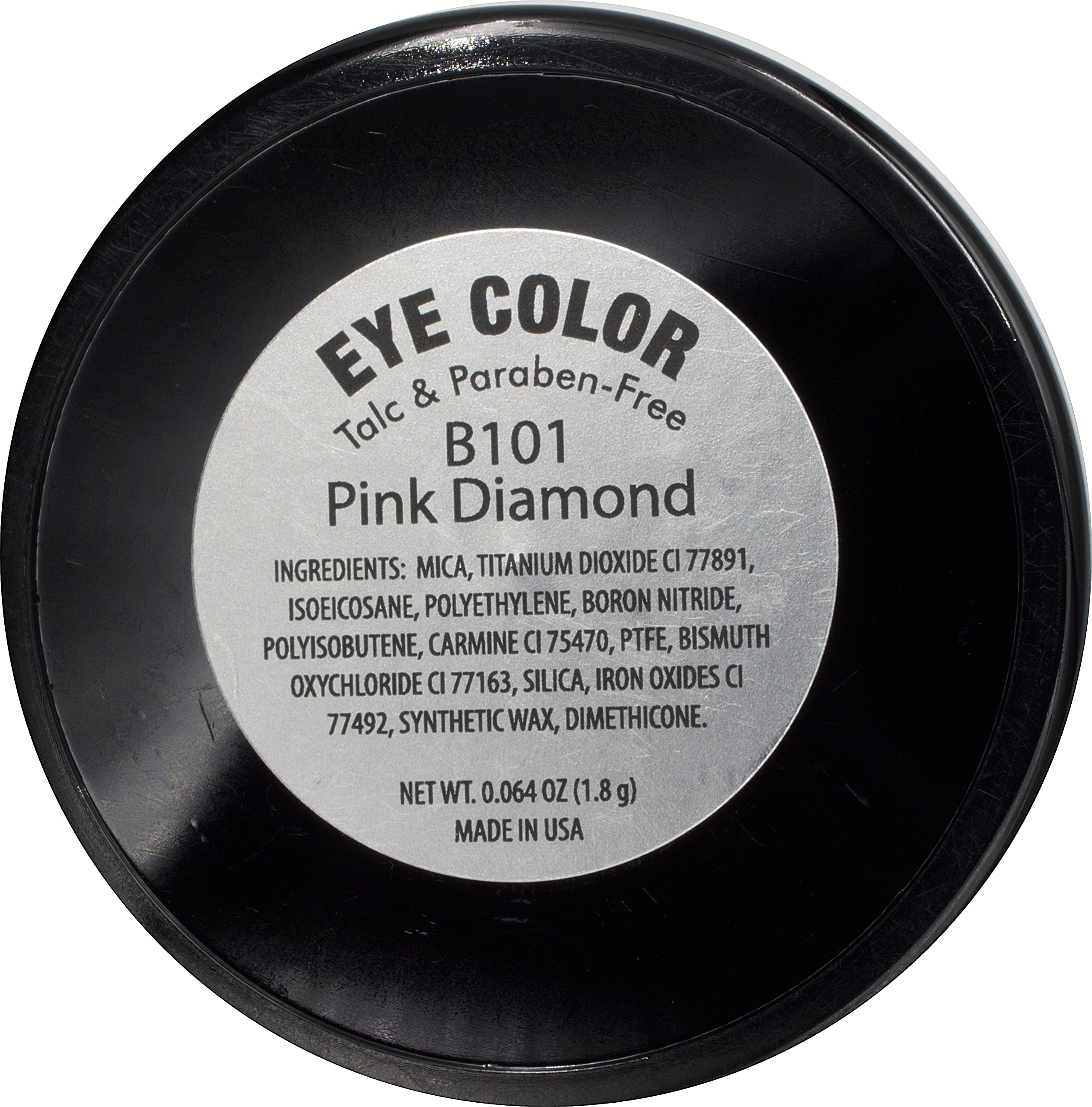 Pure Ziva Pink Diamond Shimmering Rose Pressed Powder Single Vegan Eyeshadow; Talc, Paraben & Cruelty Free
