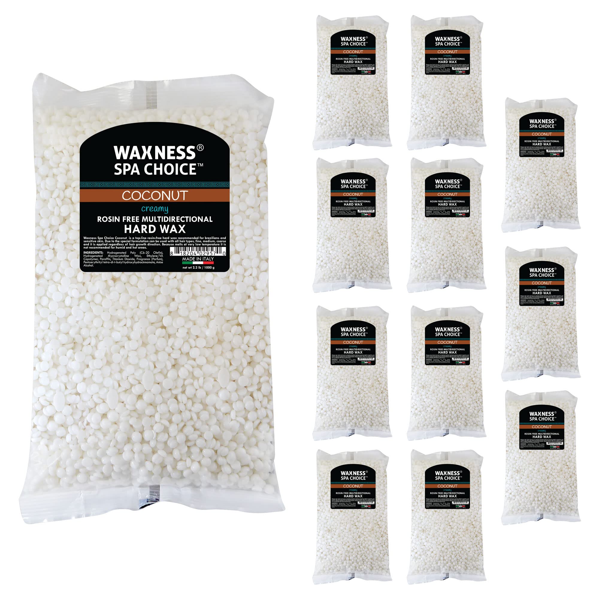 Waxness Spa Choice Rosin Free Multidirectional Hard Wax Coconut Bulk 26.6 lb / 12 kg