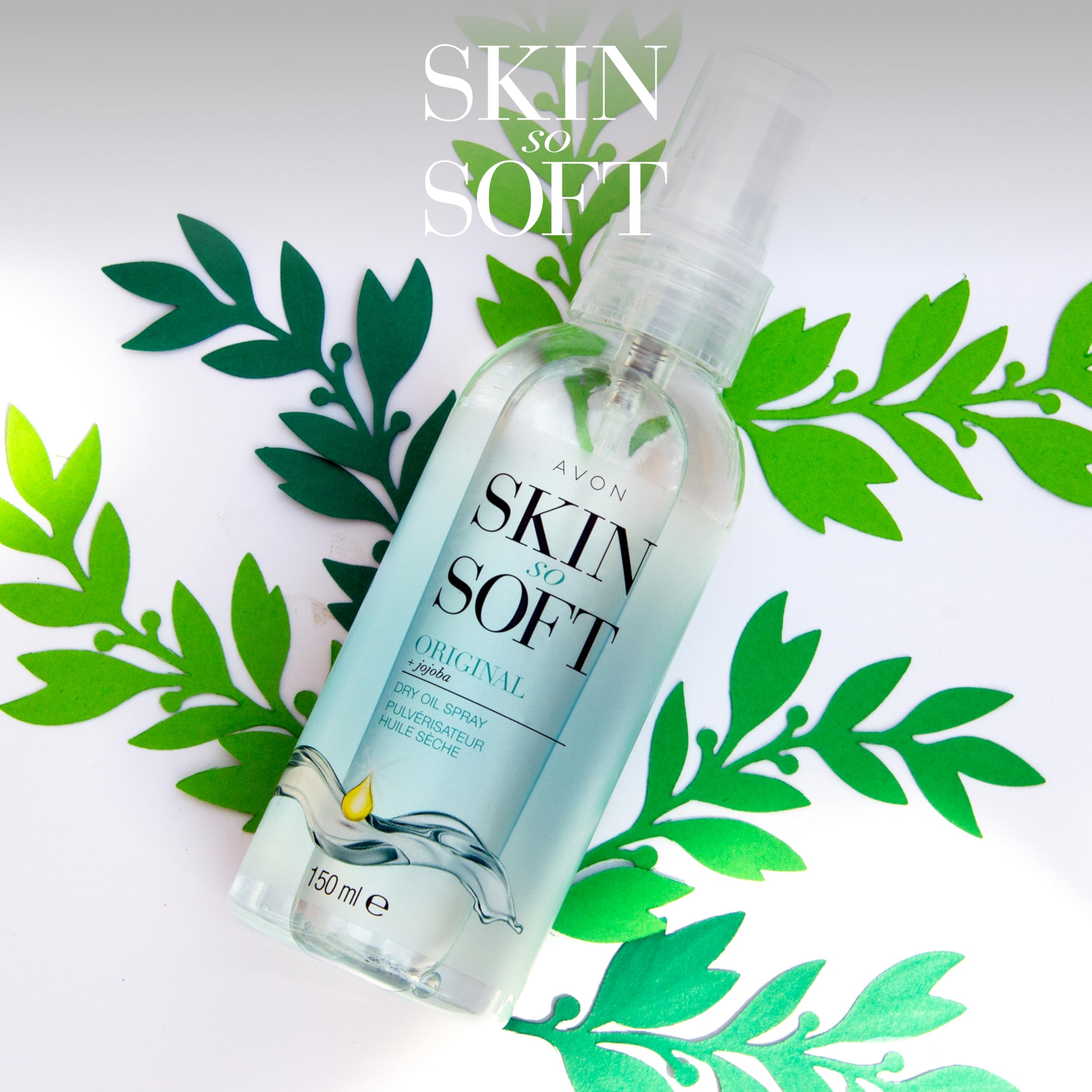 AVON SKIN SO SOFT Jojoba Oil Spray - Lightweight Dry Oil, 5 Fl Oz, Clear - 3 Pack for Silky Smooth, Hydrated Skin