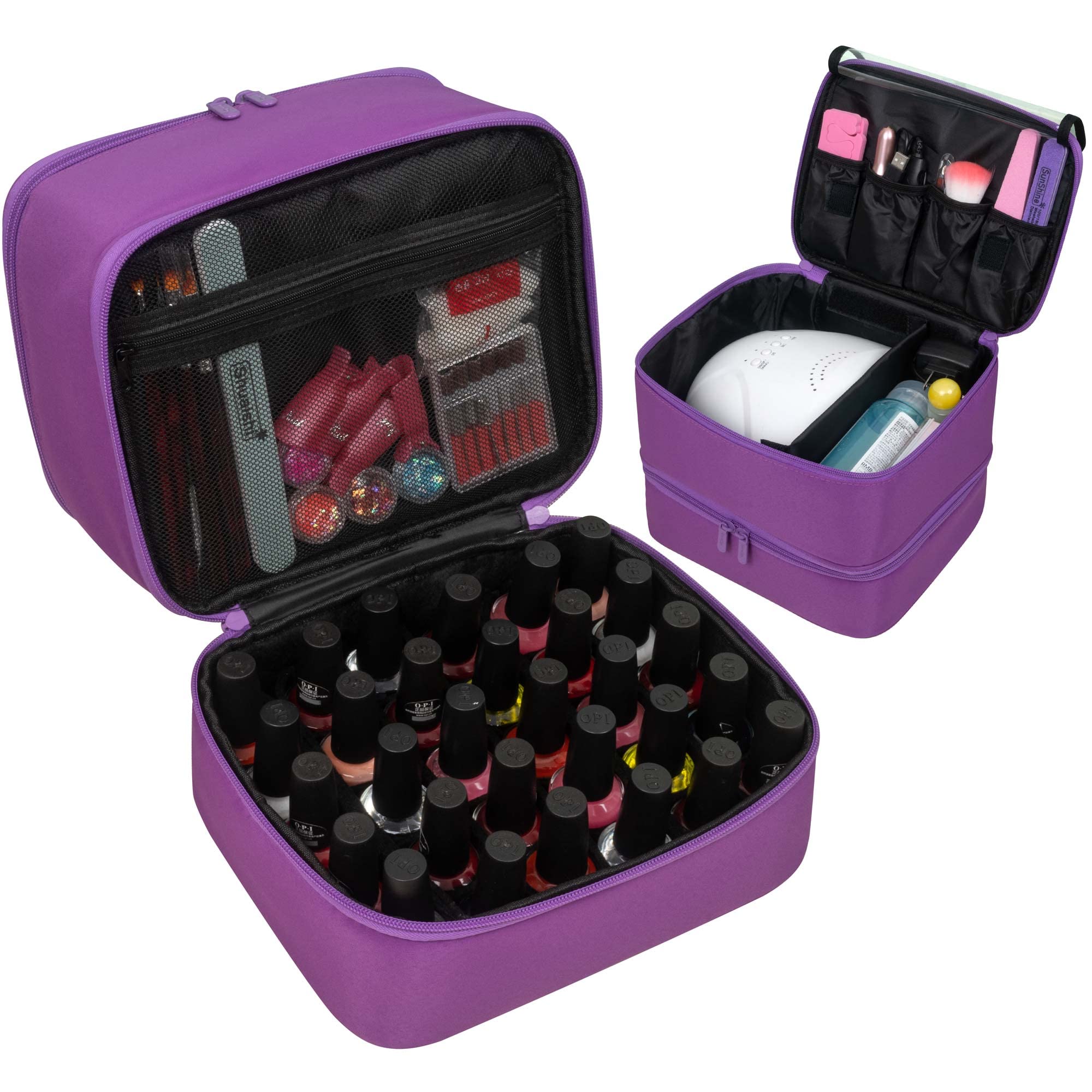 ButterFox Nail Polish Organizer Storage Case, Fits Nail UV Dryer Light and 30-40 Bottles Depending On Bottle Sizes, Nail Supplie