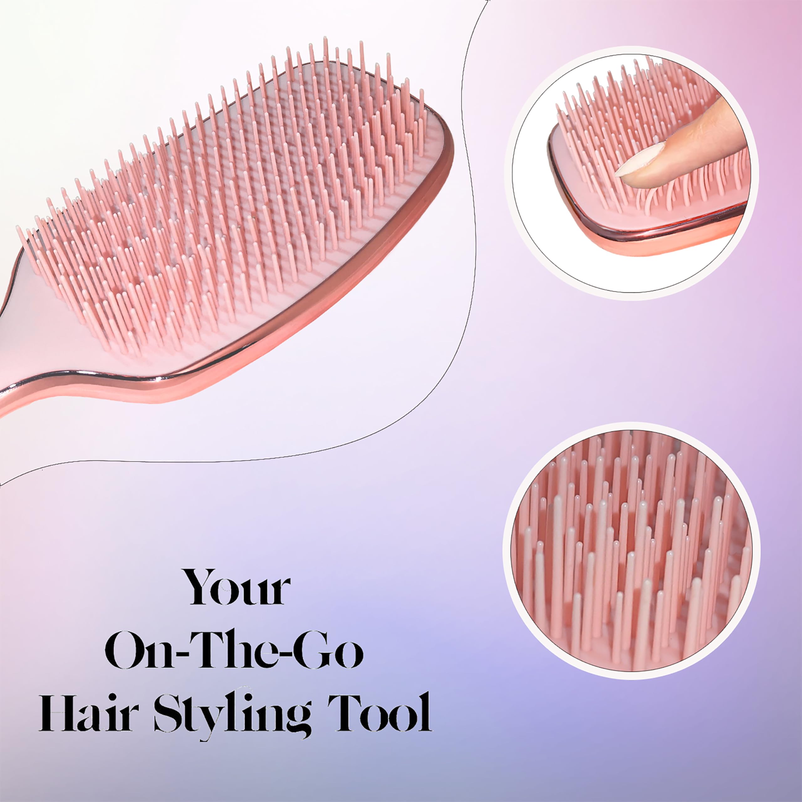 BELISIMO Ultimate Detangler Brush - Medium, Flexible Bristles for Thick, Curly, or Straight Hair - Blue - Pain-Free Detangling for Women & Kids