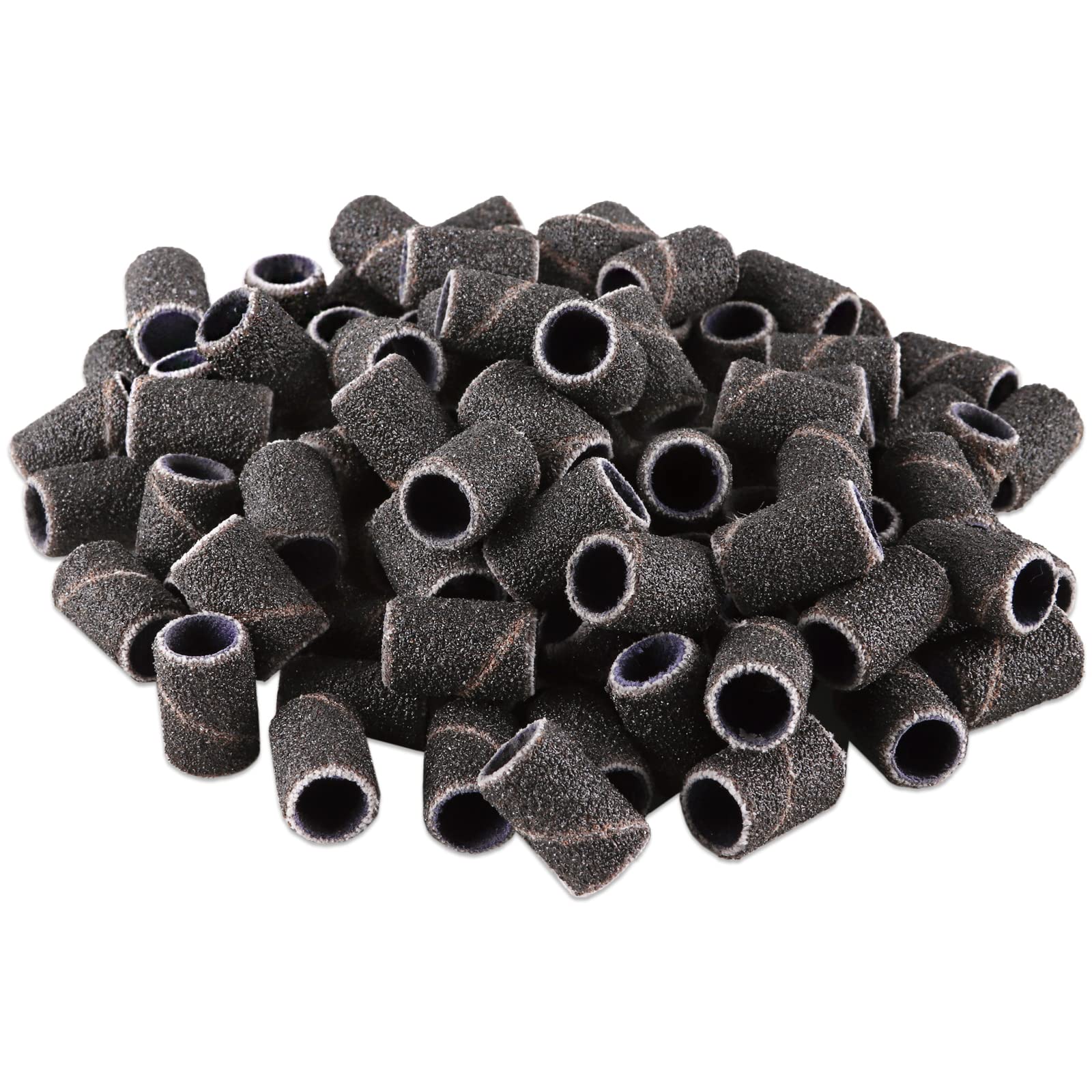 100 Pcs Large Black Nail Drill Bits Sanding Bands For Nail Drill 100 Coarse Grit - Nail File For Acrylic Nail Gel Manicures Pedi