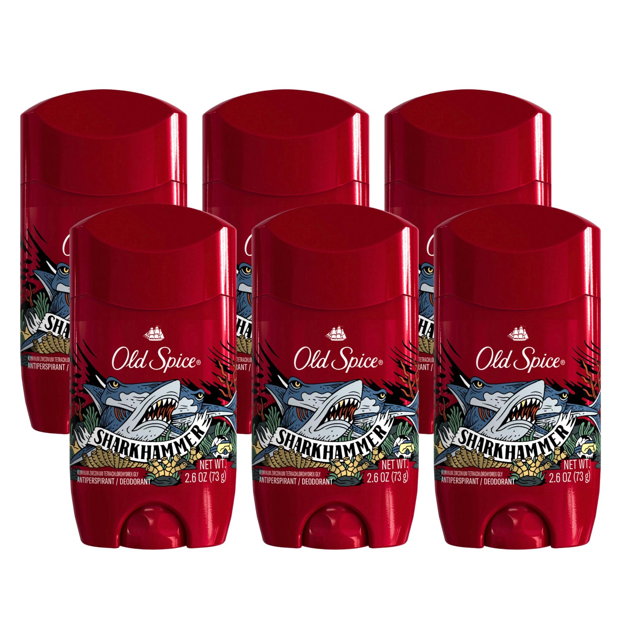 Old Spice Aluminum Free Deodorant for Men, 24/7 Odor Protection, 24/7 Freshness & Lasting Scent, Goes on Clear, Sharkhammer Scen