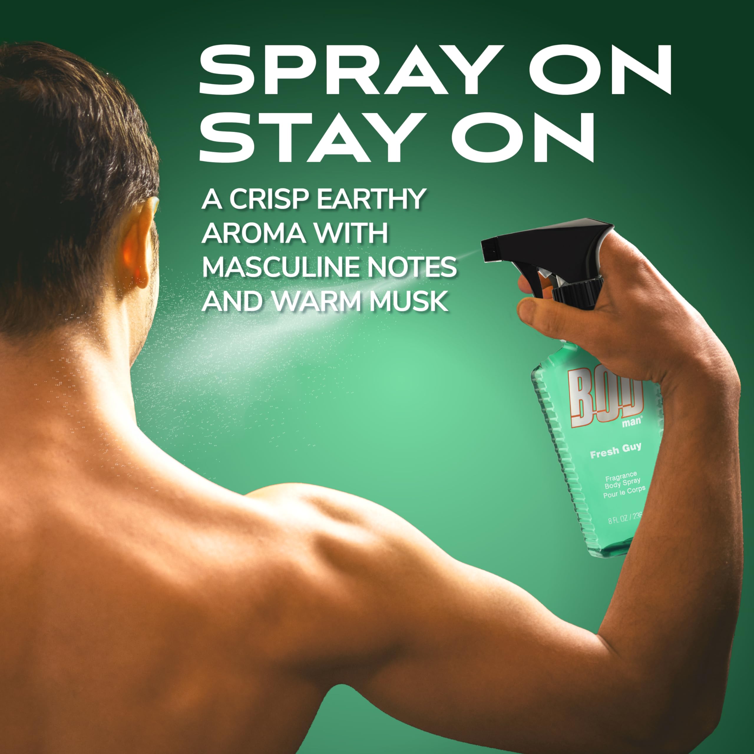 Bod Man Fresh Guy By Parfums De Coeur, 8 Oz Frgrance Body Spray For Men