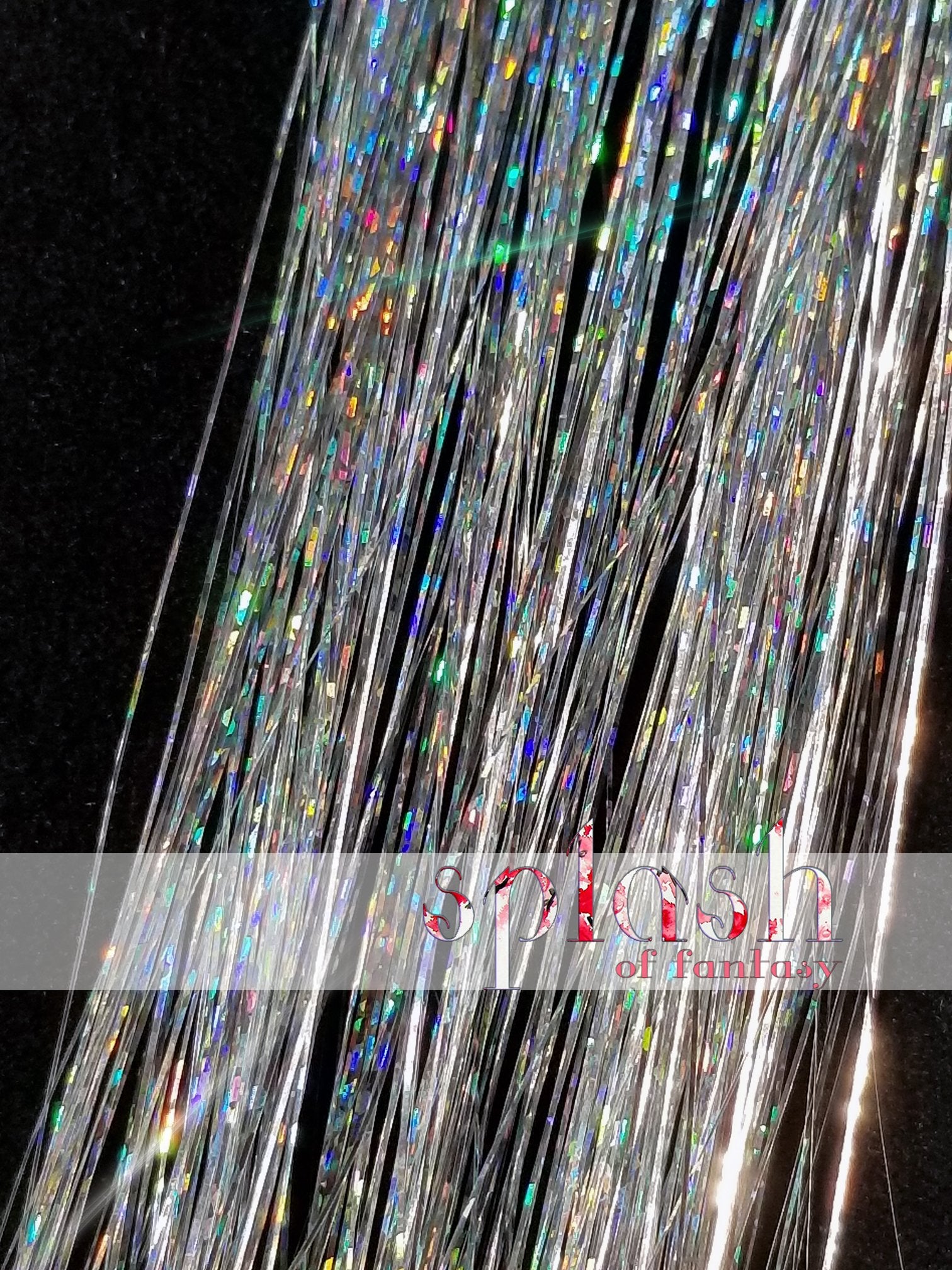 40 Hair Tinsel 100 Strands - Sparkling Silver