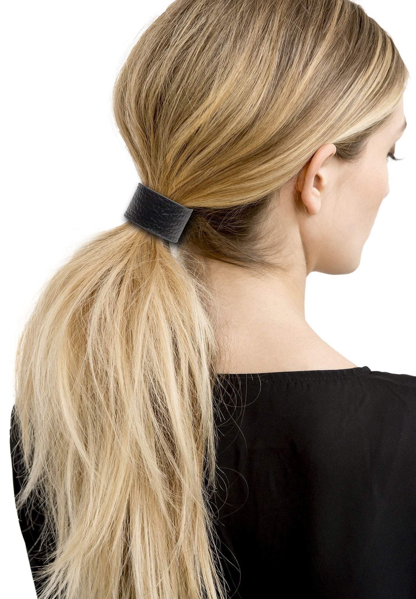 1907 Leather Hair Cuff, Grey NHH062