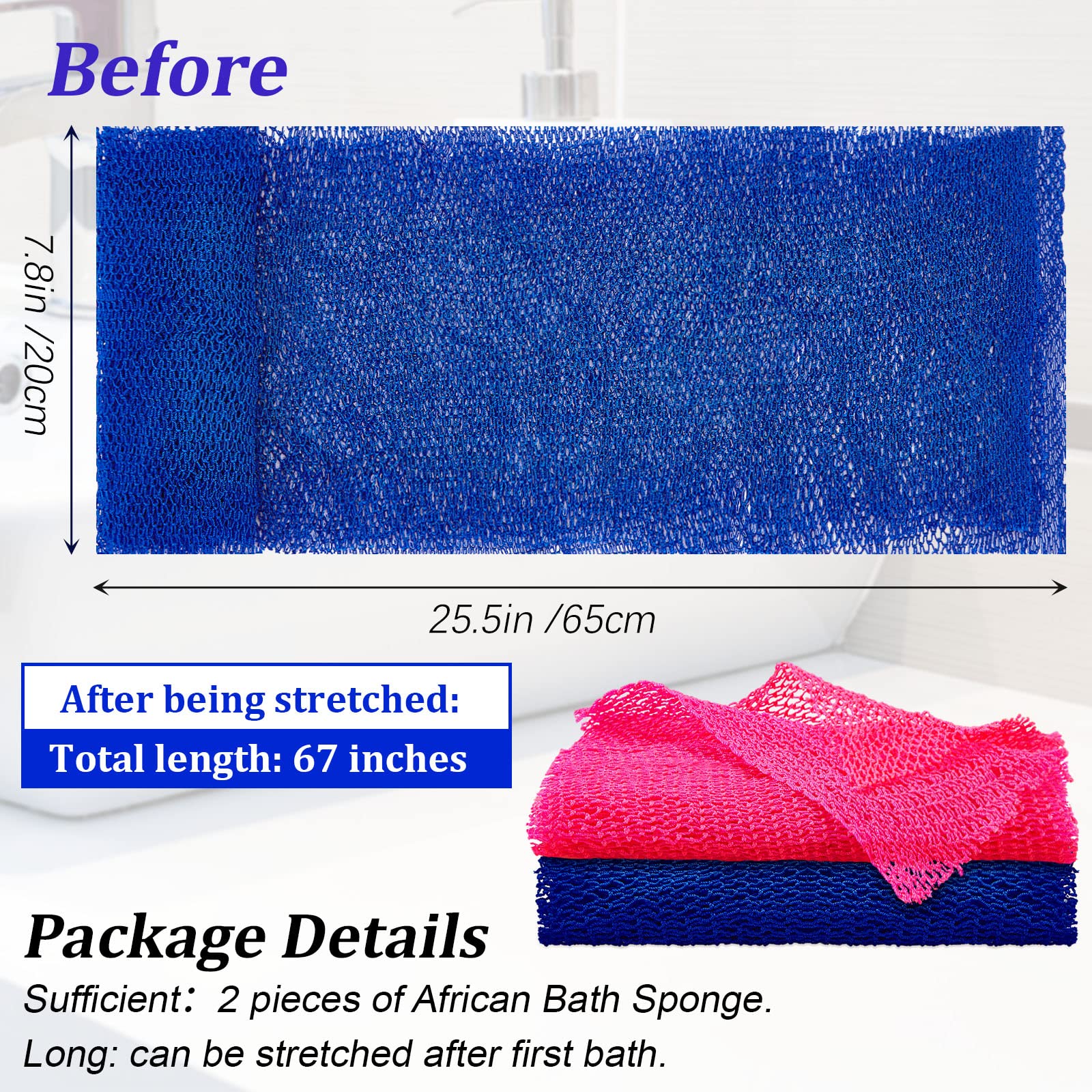 Beauty & Personal Carepersonal Carebath & Bathing Accessoriesbathing Accessoriesbath Sponges (Dark Blue, Pink)
