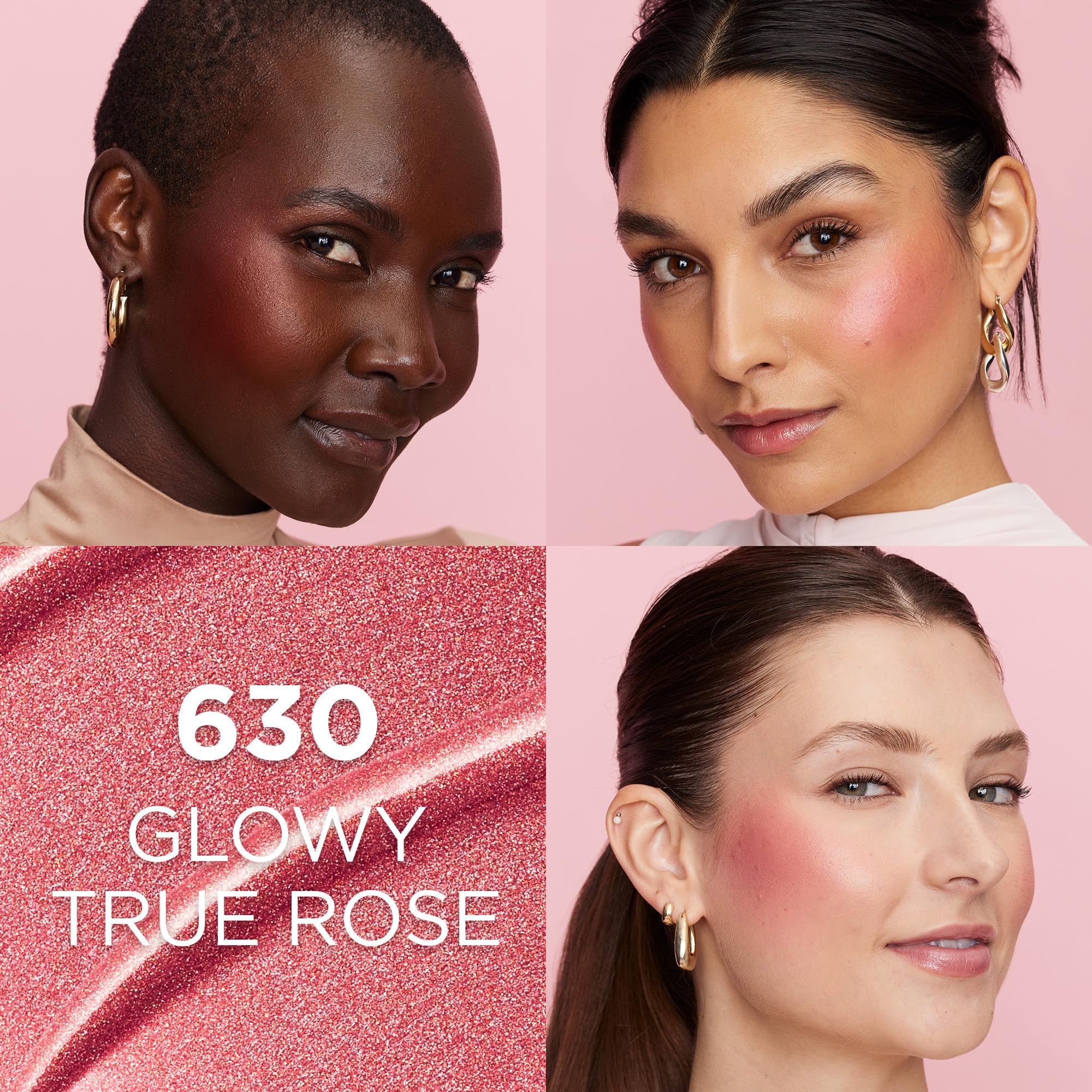 L'Oreal Paris True Match Lumi Le Liquid Blush, Intense Lightweight Blush Formula With Liquid Pigments, Glowy True Rose, 0.33 Fl