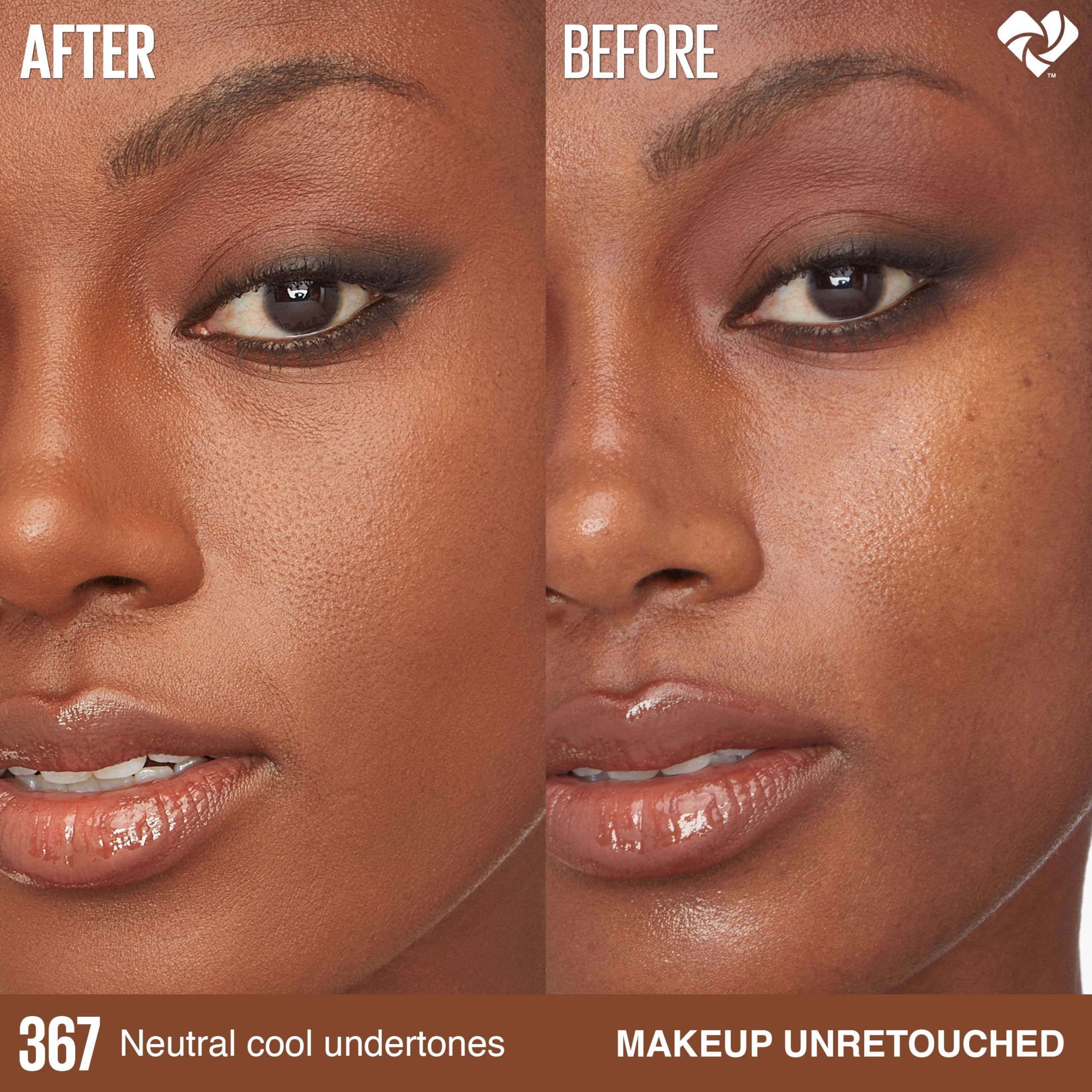 Maybelline Super Stay Lumi-Matte Foundation, Lightweight and Buildable Full Coverage Foundation Makeup For Up To 30HR Wear, 367,