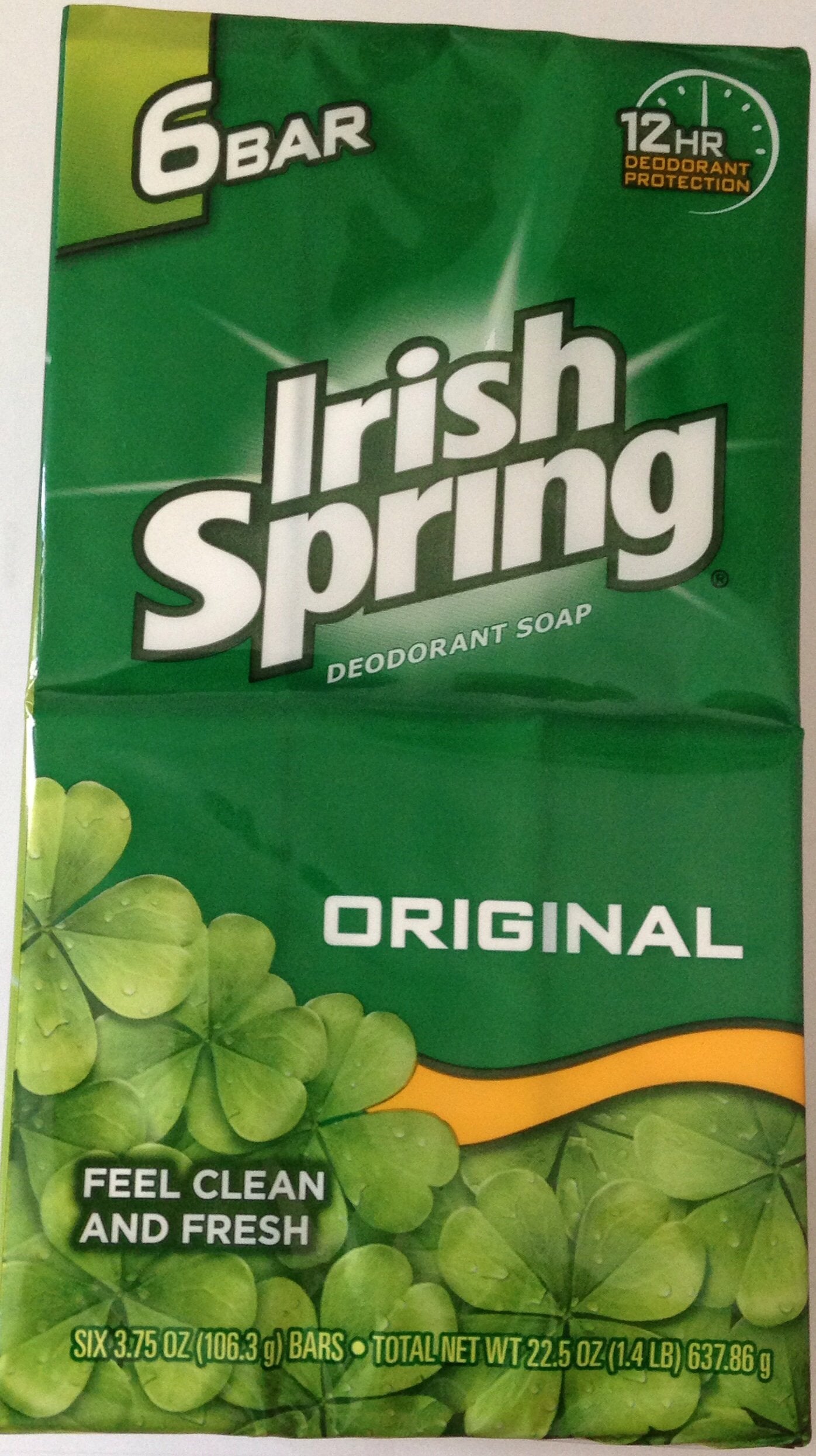 Irish Spring Deodorant Soap, Original, 6 Bars (Pack of 4)