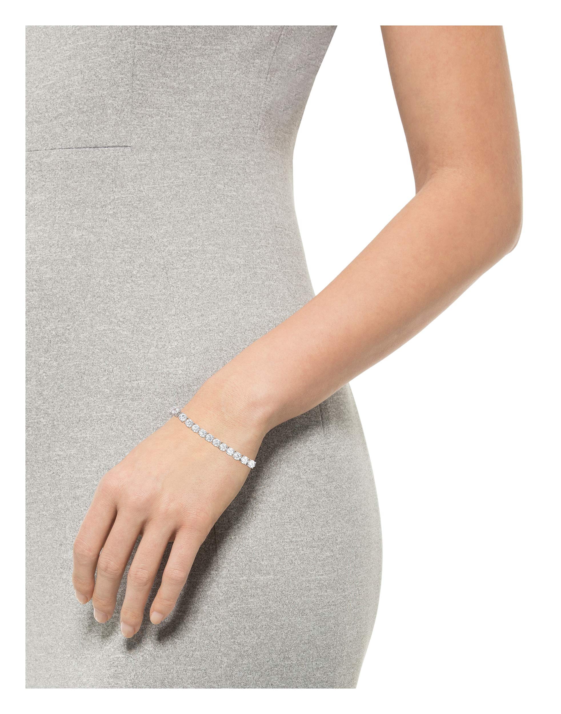 Amazon Essentials Yellow gold Plated Sterling Silver Round cut cubic Zirconia Tennis Bracelet (4mm), 7