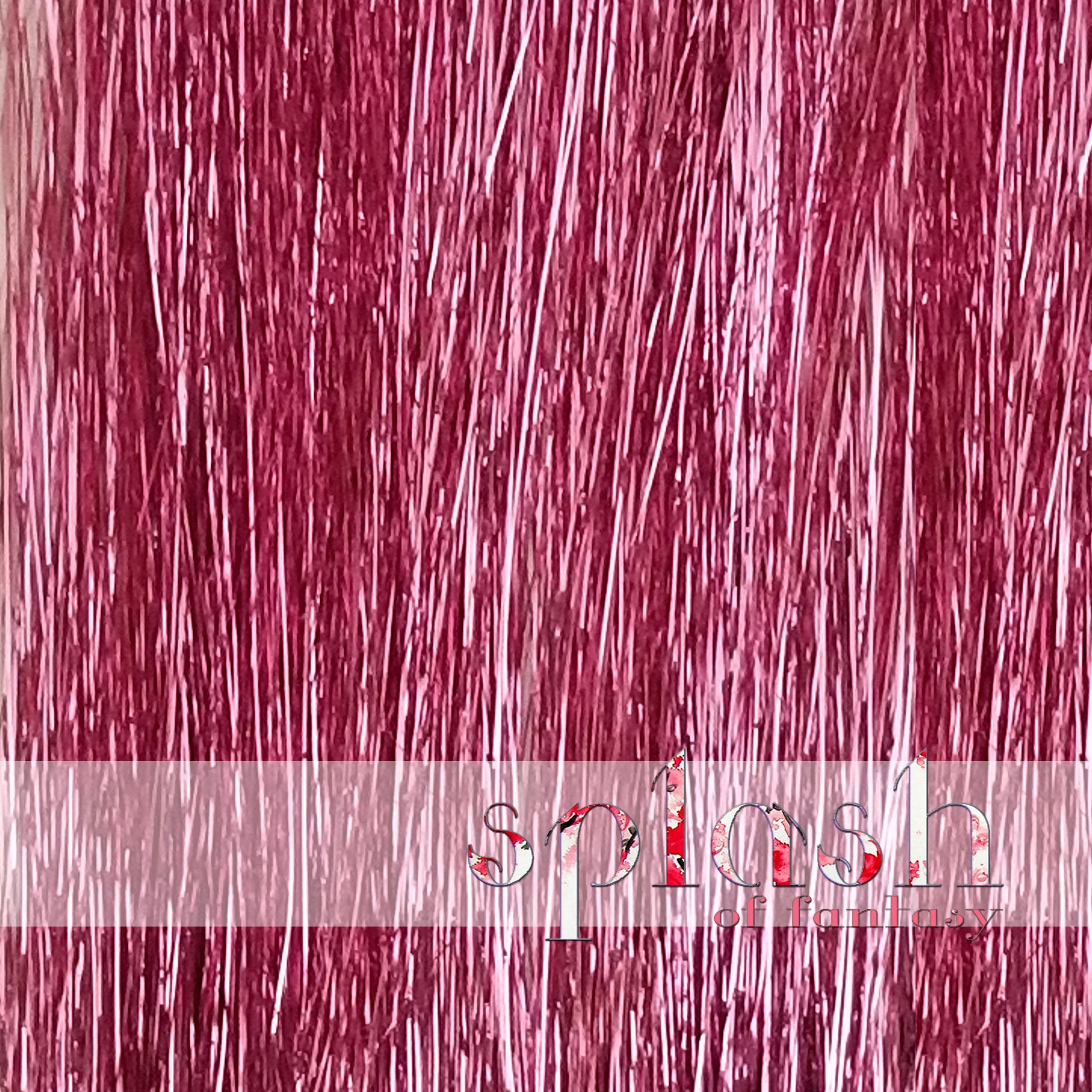 40'' Hair Tinsel 100 Strands (Shiny Charm Pink)