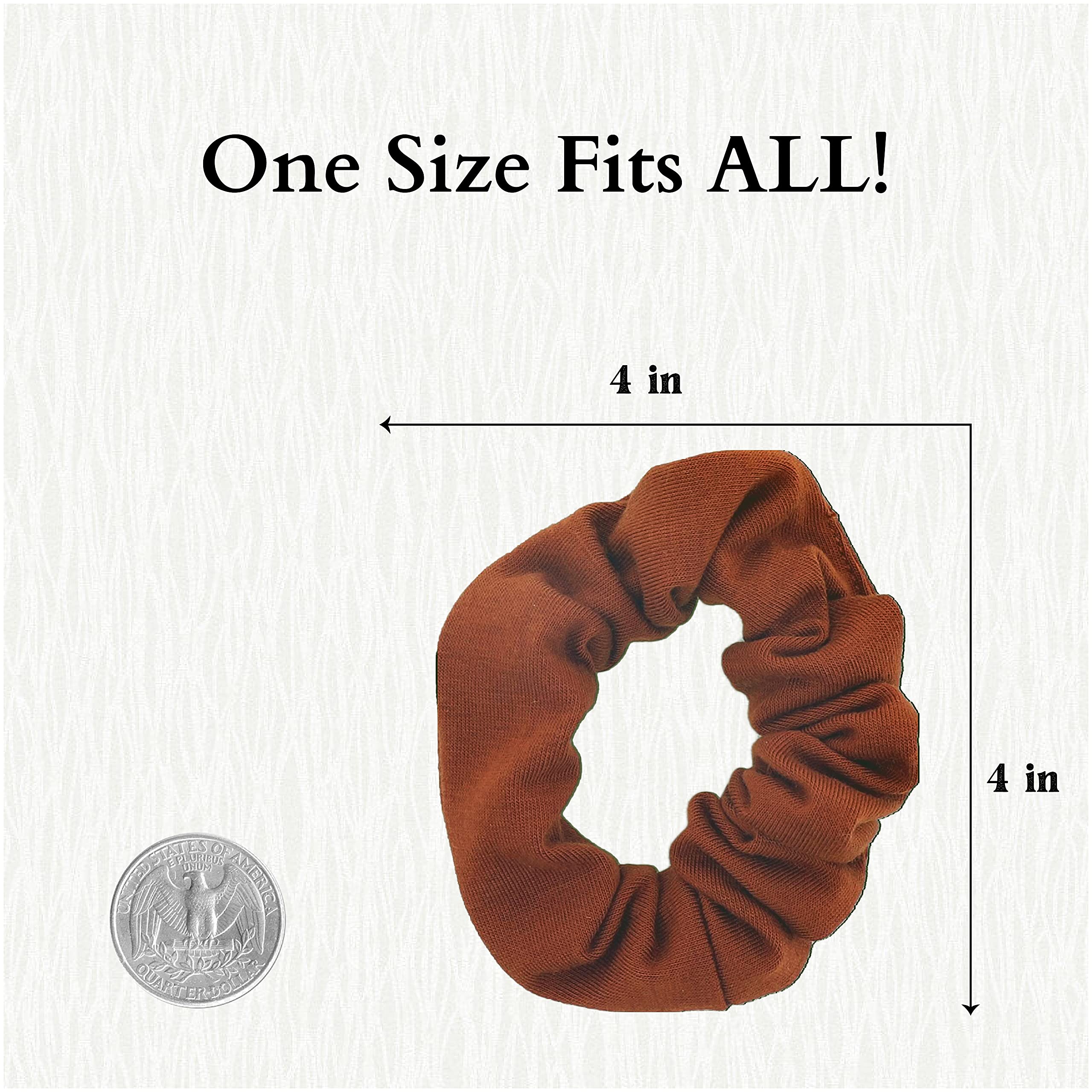 12 Pack Solid Hair Ties Scrunchies (Camel)