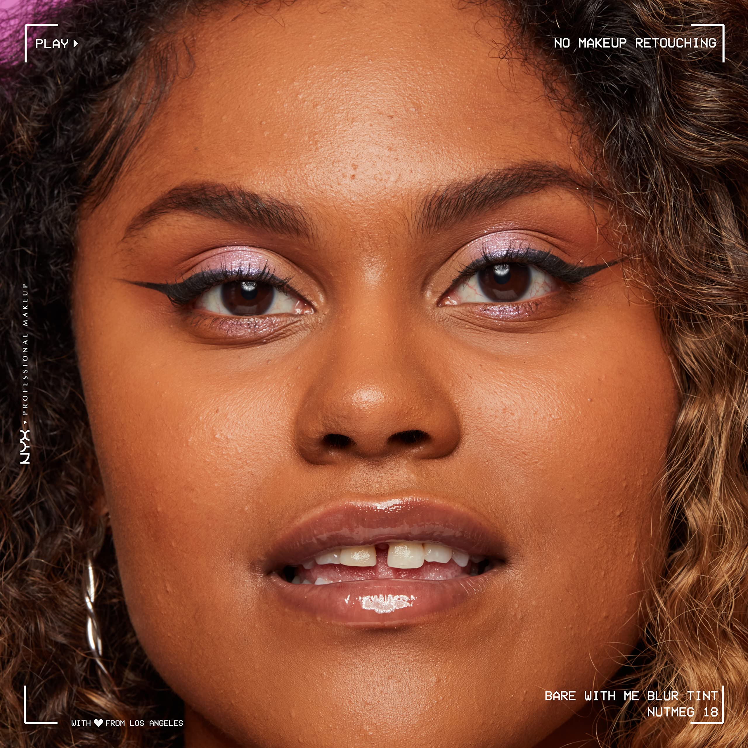 NYX PROFESSIONAL MAKEUP Bare With Me Blur Skin Tint Foundation Make Up with Matcha, Glycerin & Niacinamide - Nutmeg