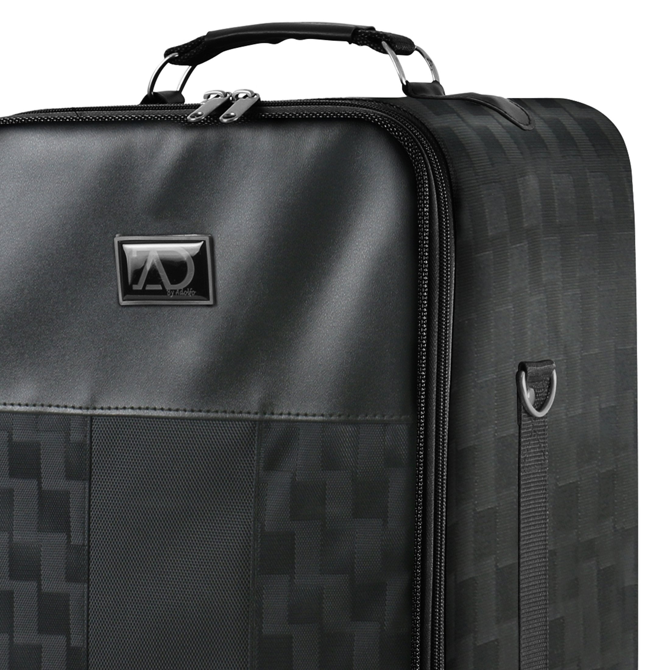 Small Wig Travel Box With Top Handle, Shoulder Strap & Double Zipper, Carrying Case With Removable Head-Holding Base - Black Squ
