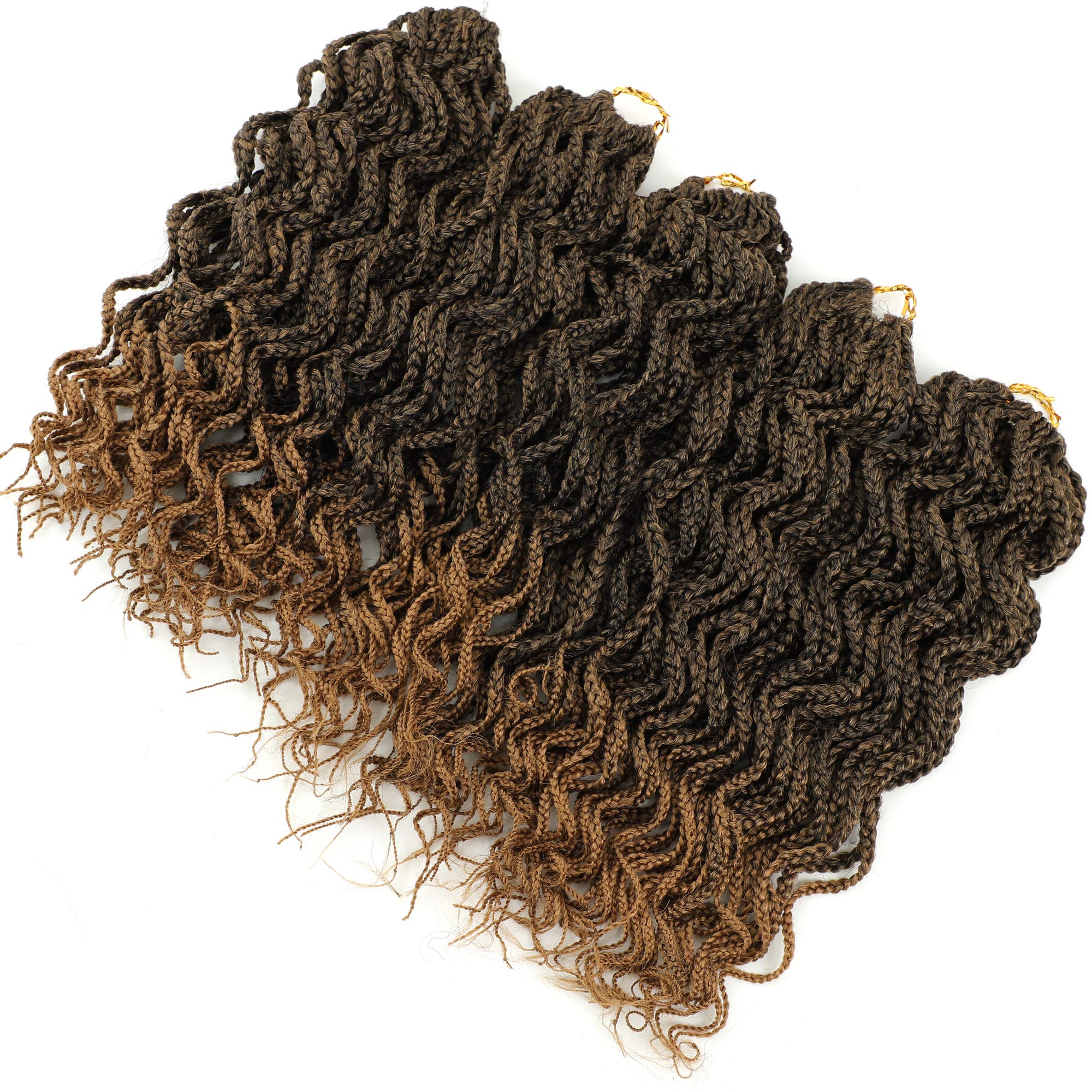 Goddess Box Braids Crochet Braids Hair With Full Curly Braids Synthetic Premium Fiber Braiding Hair 14 Inch 5Packs/Lot