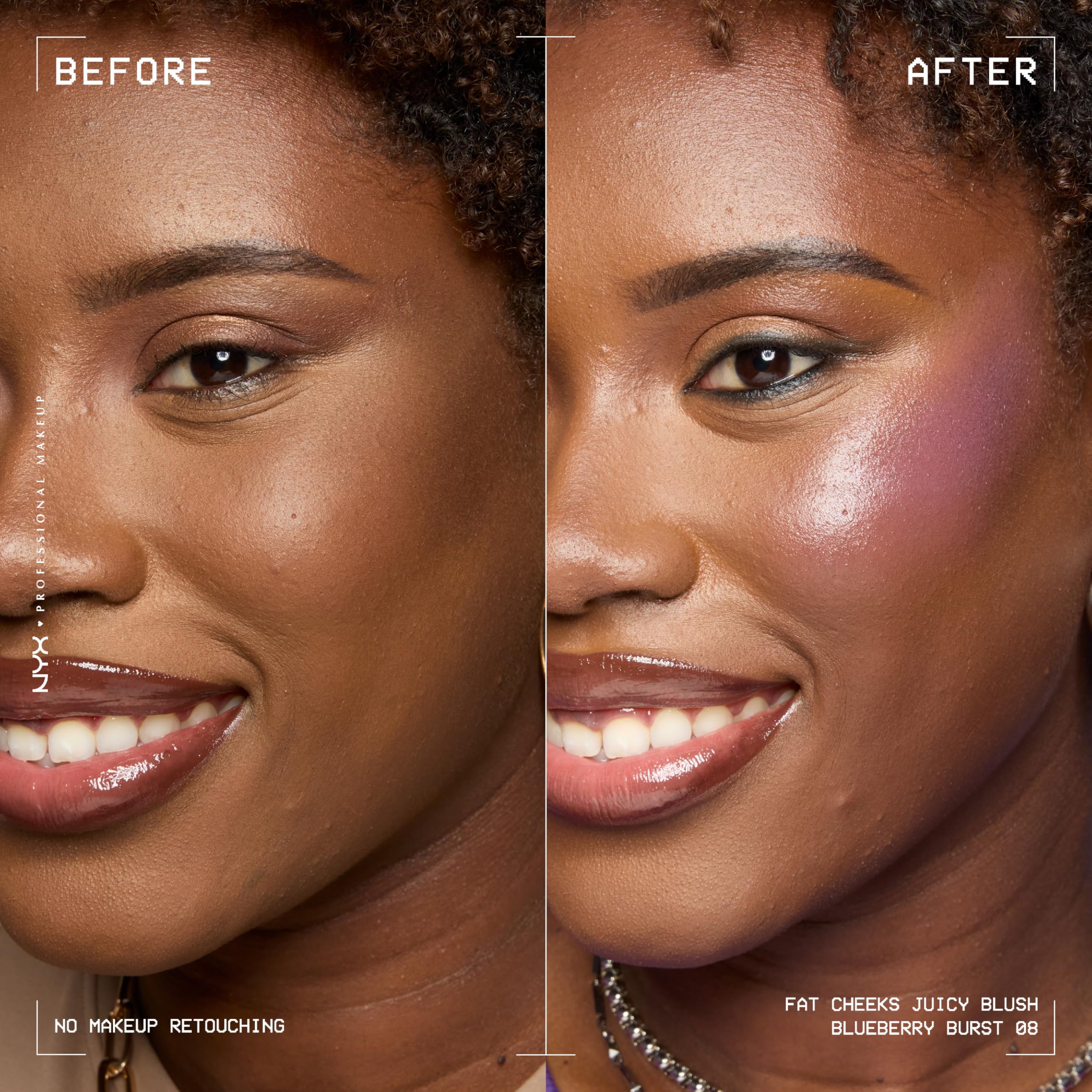 NYX PROFESSIONAL MAKEUP Fat Cheeks Liquid Blush, Buildable, Dewy Blush with Long-Lasting 12HR Wear - Blueberry Burst (Cool Purpl
