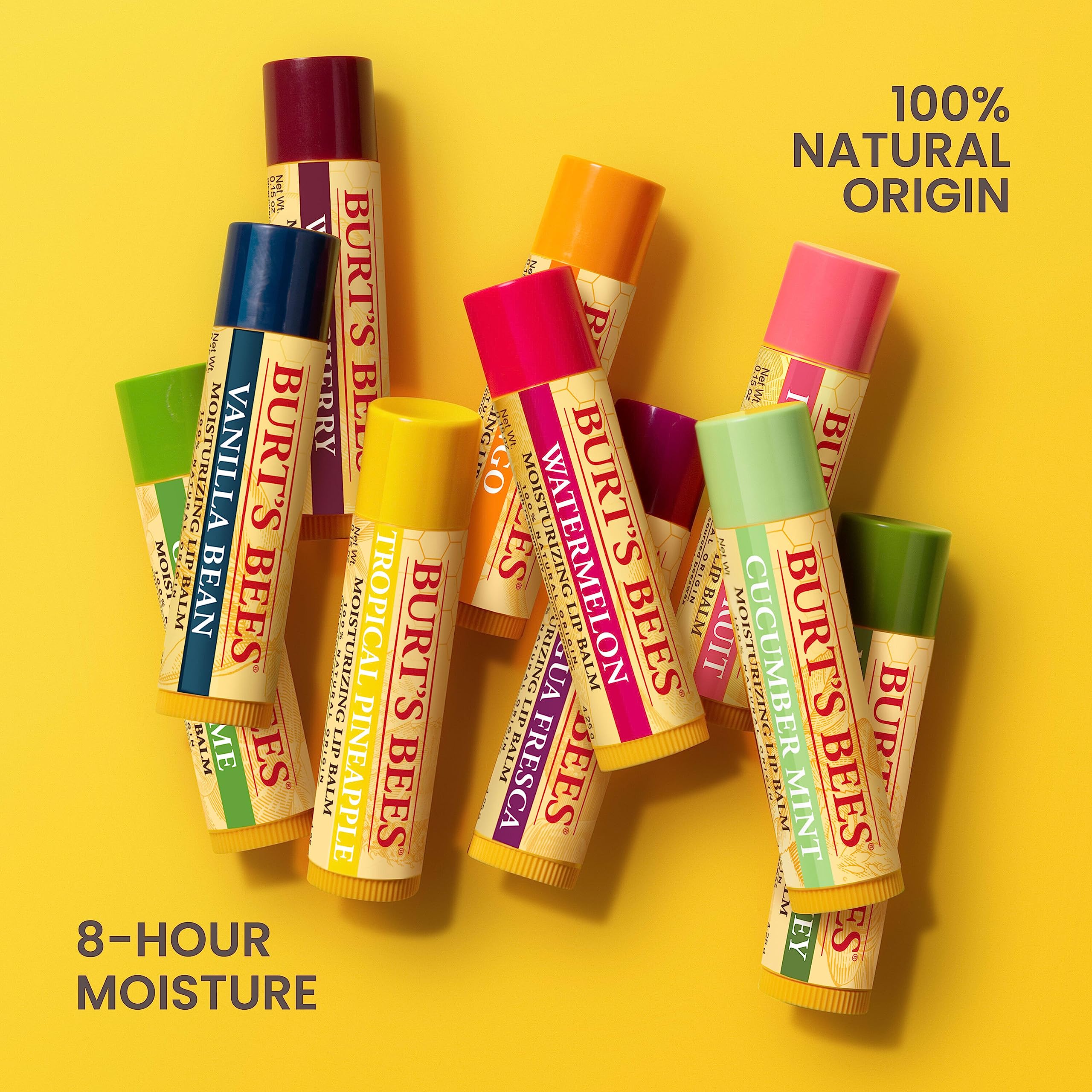 Burt'S Bees Lip Balm Stocking Stuffers, Moisturizing Lip Care Christmas Gifts, Strawberry, 100% Natural (2-Pack)