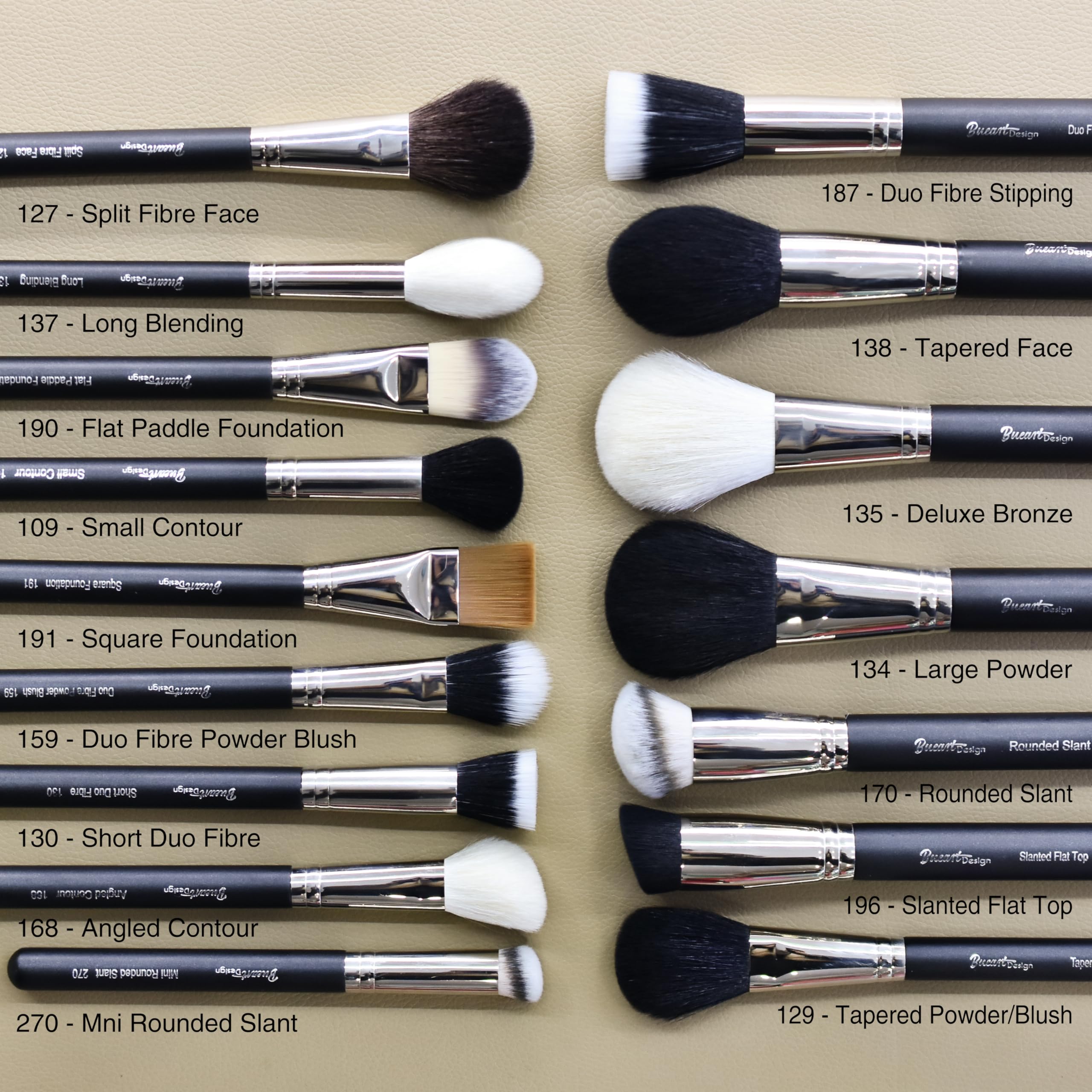 Makeup Artist Must Haves 42Pcs Makeup Brushes Set With Real Natural Goat Hair By Bueart Design (42Pcs Matte Pearl Black)