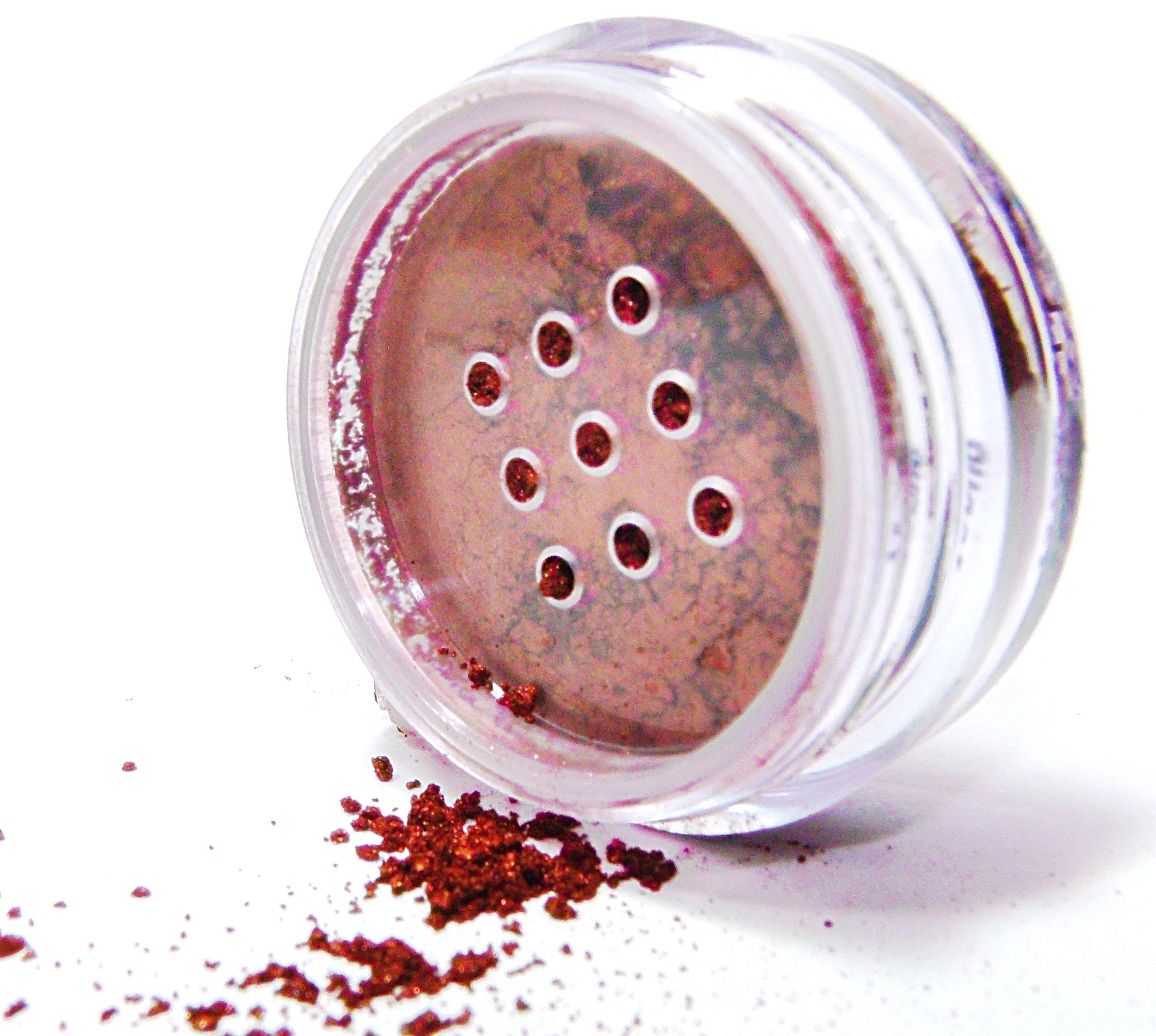 Pure Ziva Beautiful Mocha Brown Brass Loose Eyeshadow Powder Pigment, Single Glitter Mineral Dust Jar Pot; Talc, Paraben & Cruel