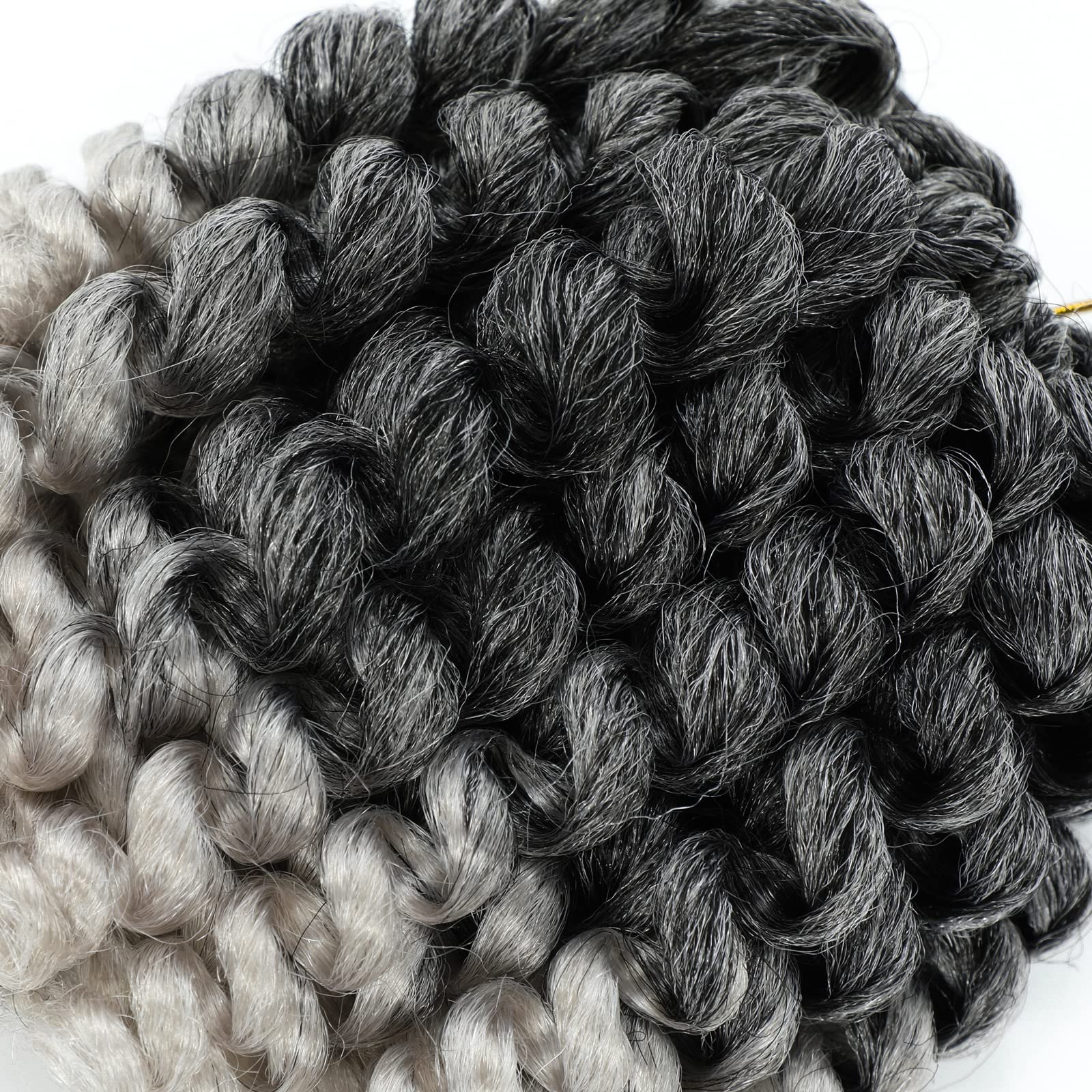 5 Packs 2X Ringlet Wand curl Jamaican Bounce 8 inch Synthetic crochet Hair Extensions Silver grey Ombre crochet Braiding Hair 20