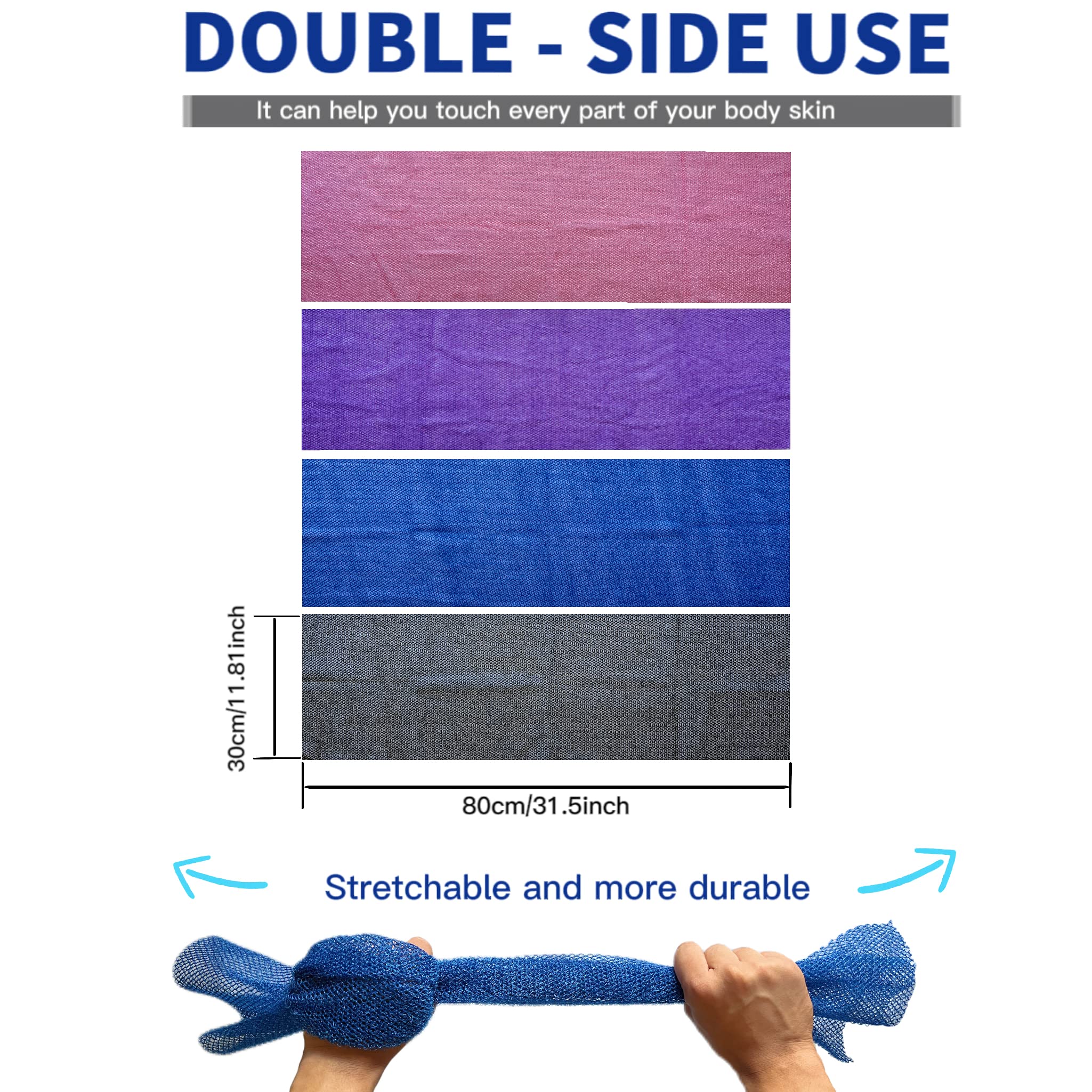 African Exfoliating Net, 4 Pieces African Net Sponge, Nylon African Bath Sponge Net, African Net Long Net Bath Sponge Shower Bod