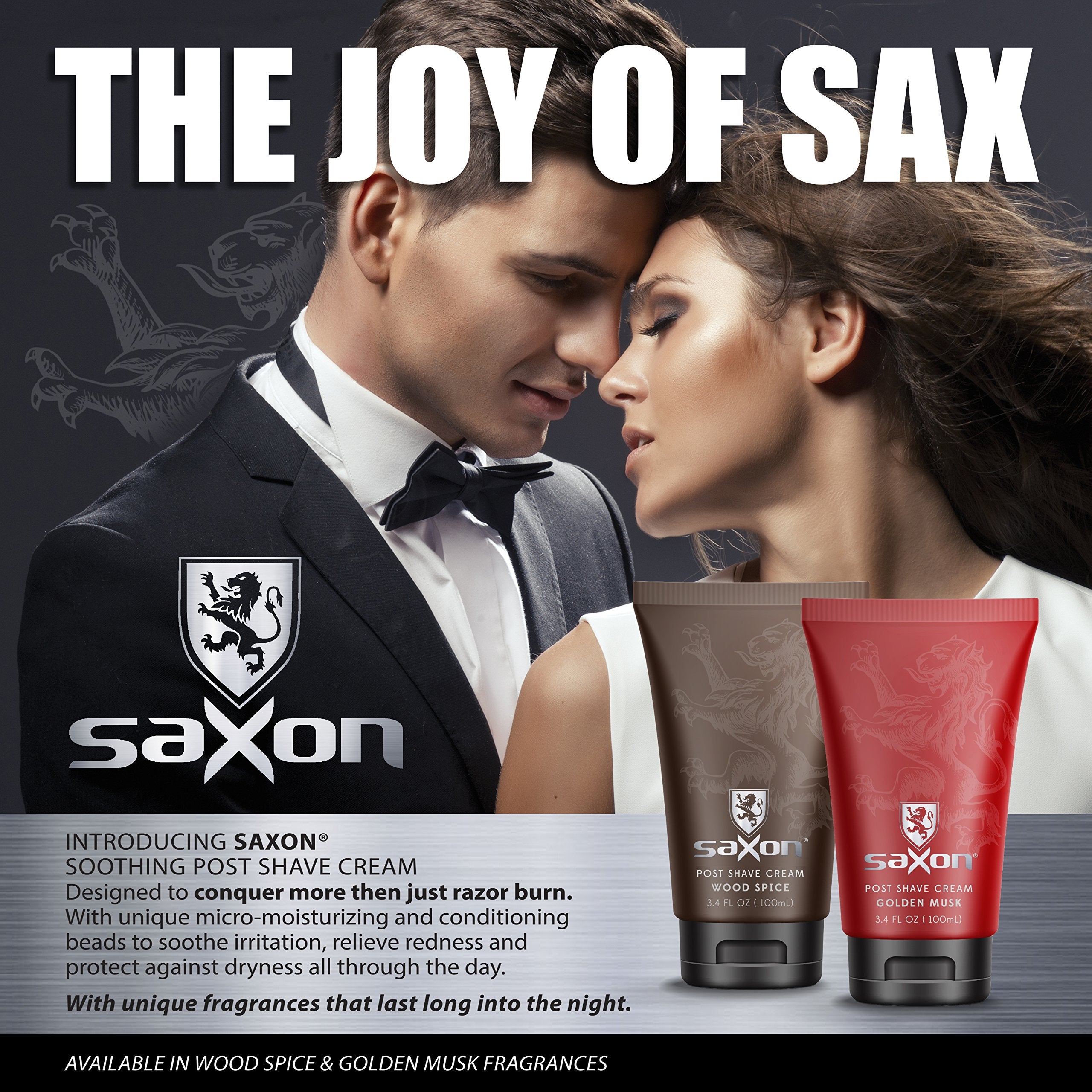 Saxon Post Shave Cream with Micro Moisturizing and Conditioning Beads, Woodspice
