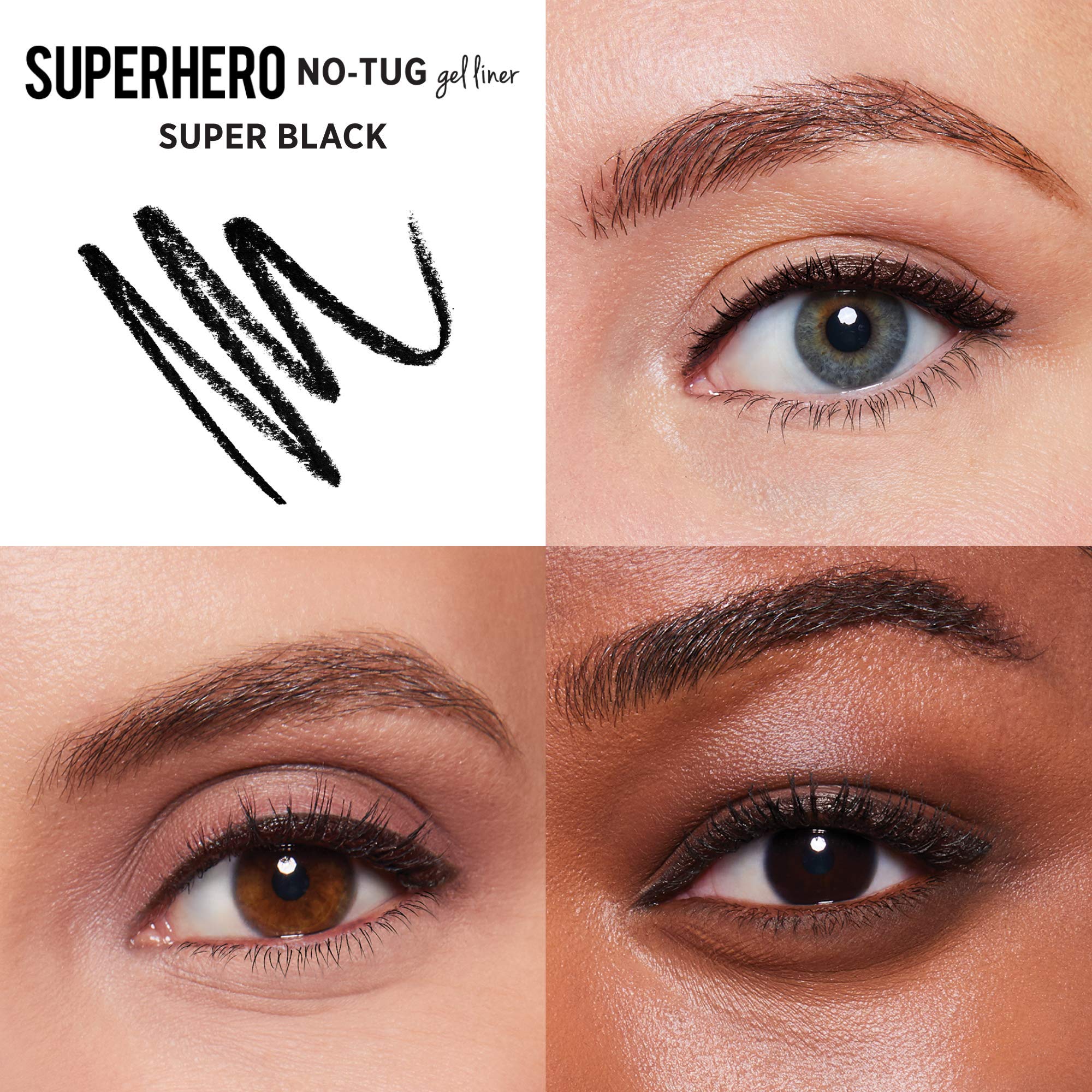It Cosmetics Superhero No-Tug Gel Eyeliner, Super Black - Intense Ultra-Black - Waterproof, Blendable Formula - Sharpenable Penc