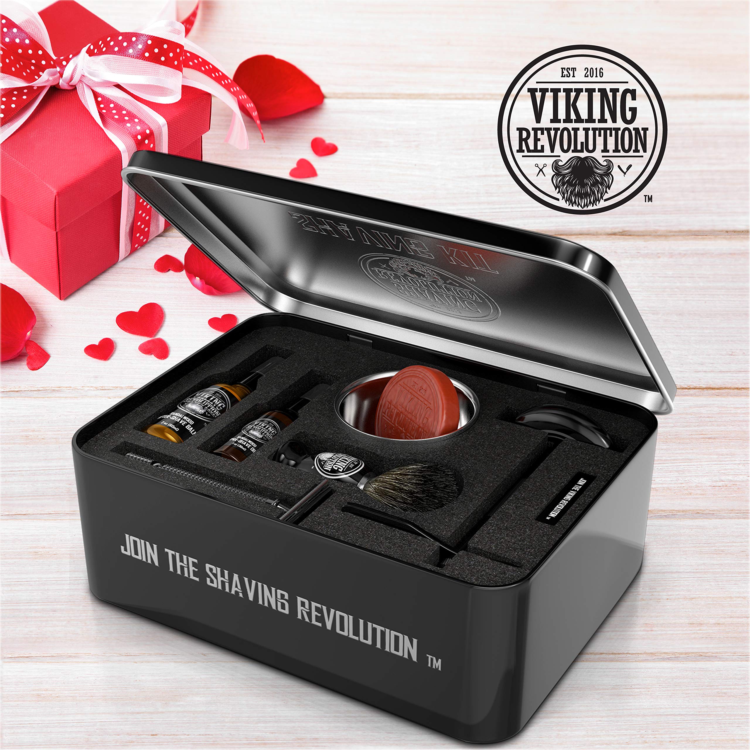 Viking Revolution Luxury Safety Razor Shaving Kit - Includes Double Edge Safety Razor, Stand, Bowl, After-Shave Balm, Pre-Shave