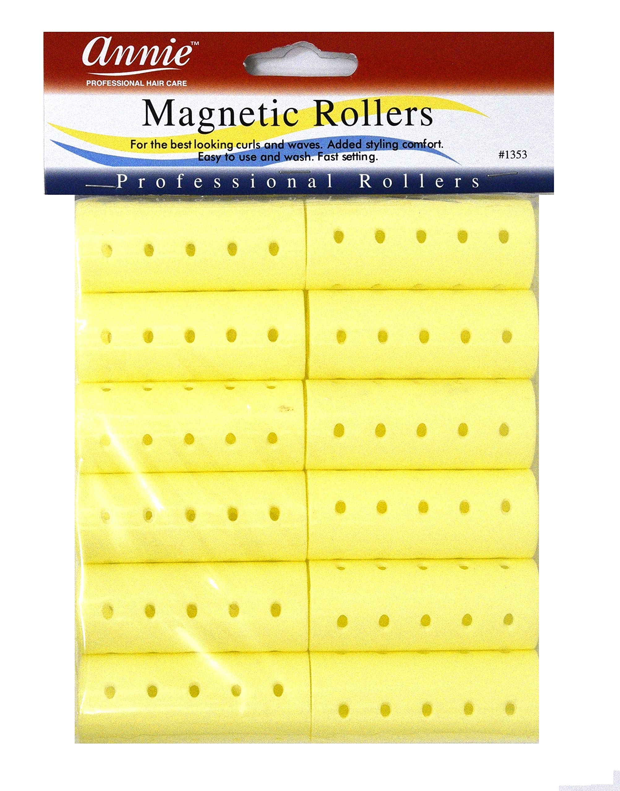 Annie Magnetic Rollers 12 Count Yellow 7/8'' #1353