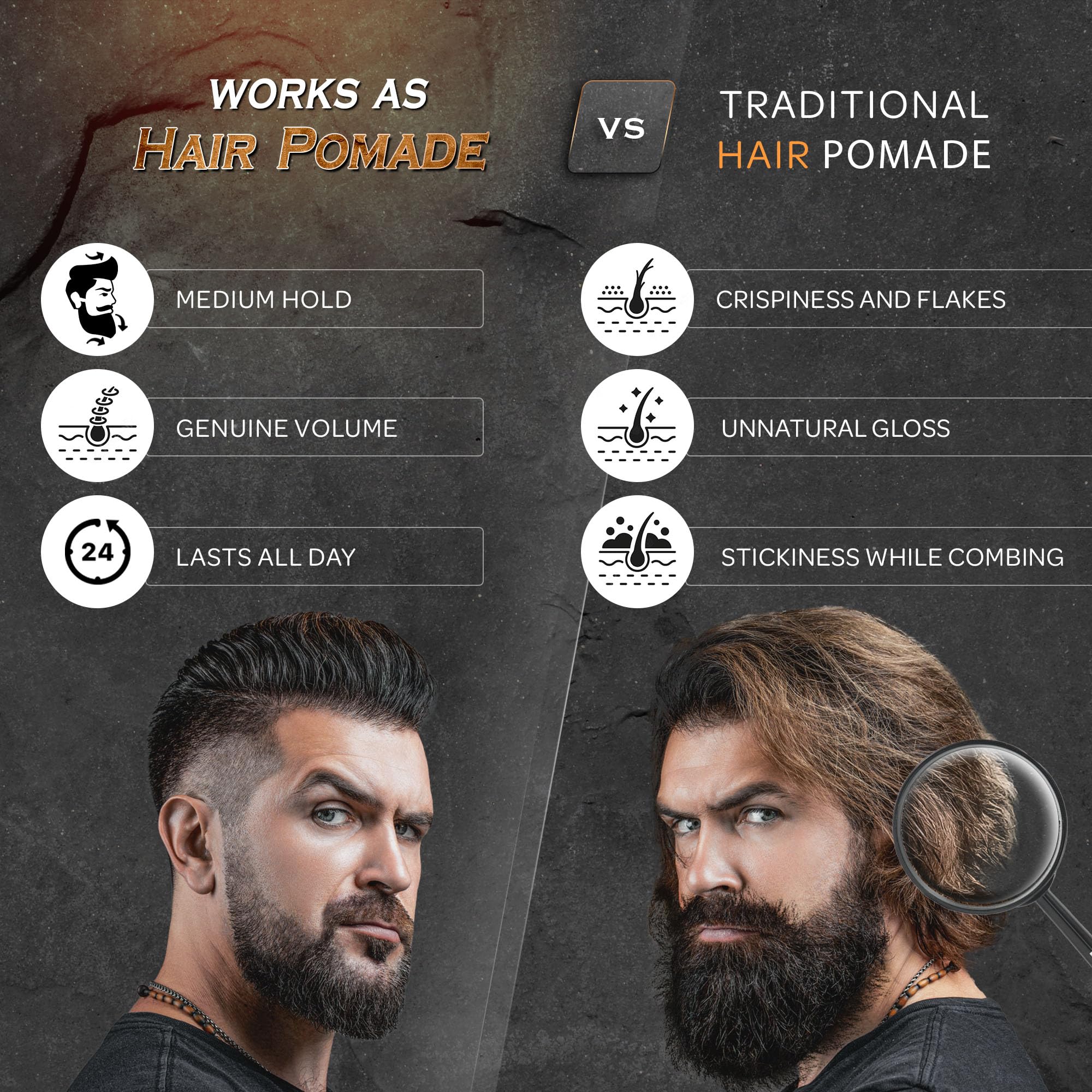 Bossman Hair & Beard Pomade - Moisturizing With Longer Hold And Control - Men'S Hair, Beard And Moustache Styling Product - Made