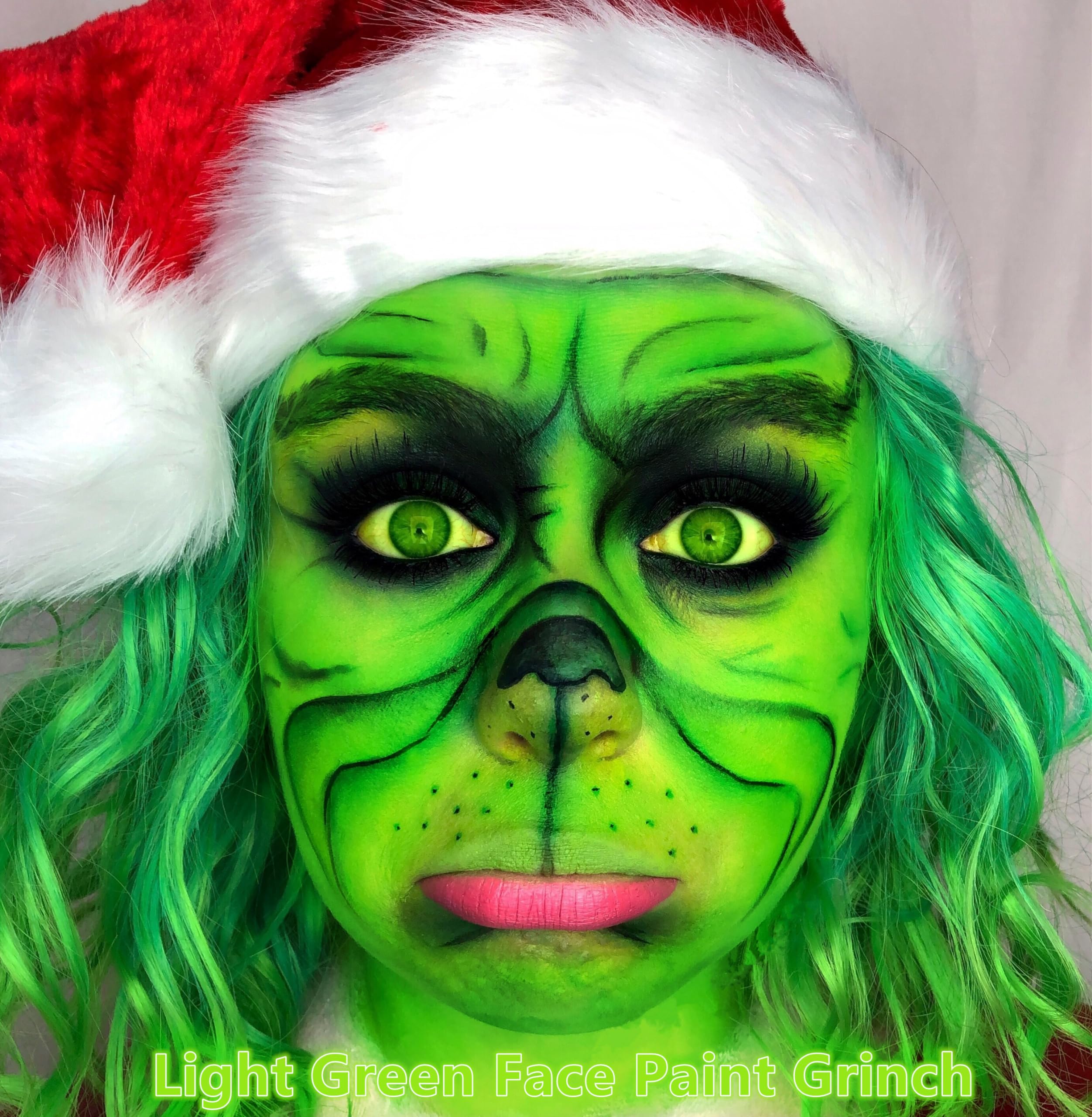 Go Ho Light Green Body Paint Washable(2.37Oz,70Ml),Water Based Cream Green Face Paint,Hulk Gamora Grinch Makeup,Green Face Body