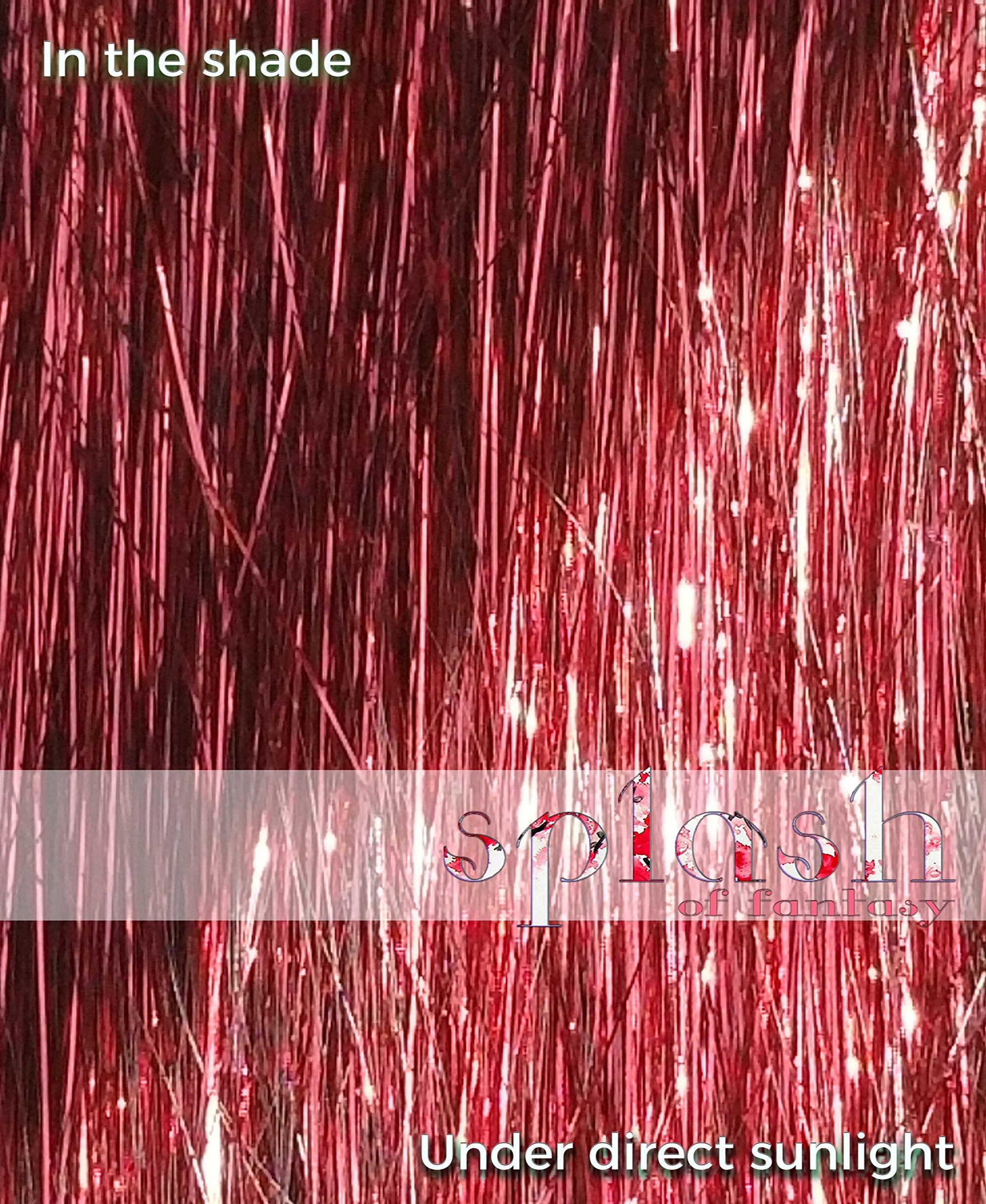40'' Hair Tinsel 100 Strands (Shiny Burgundy)
