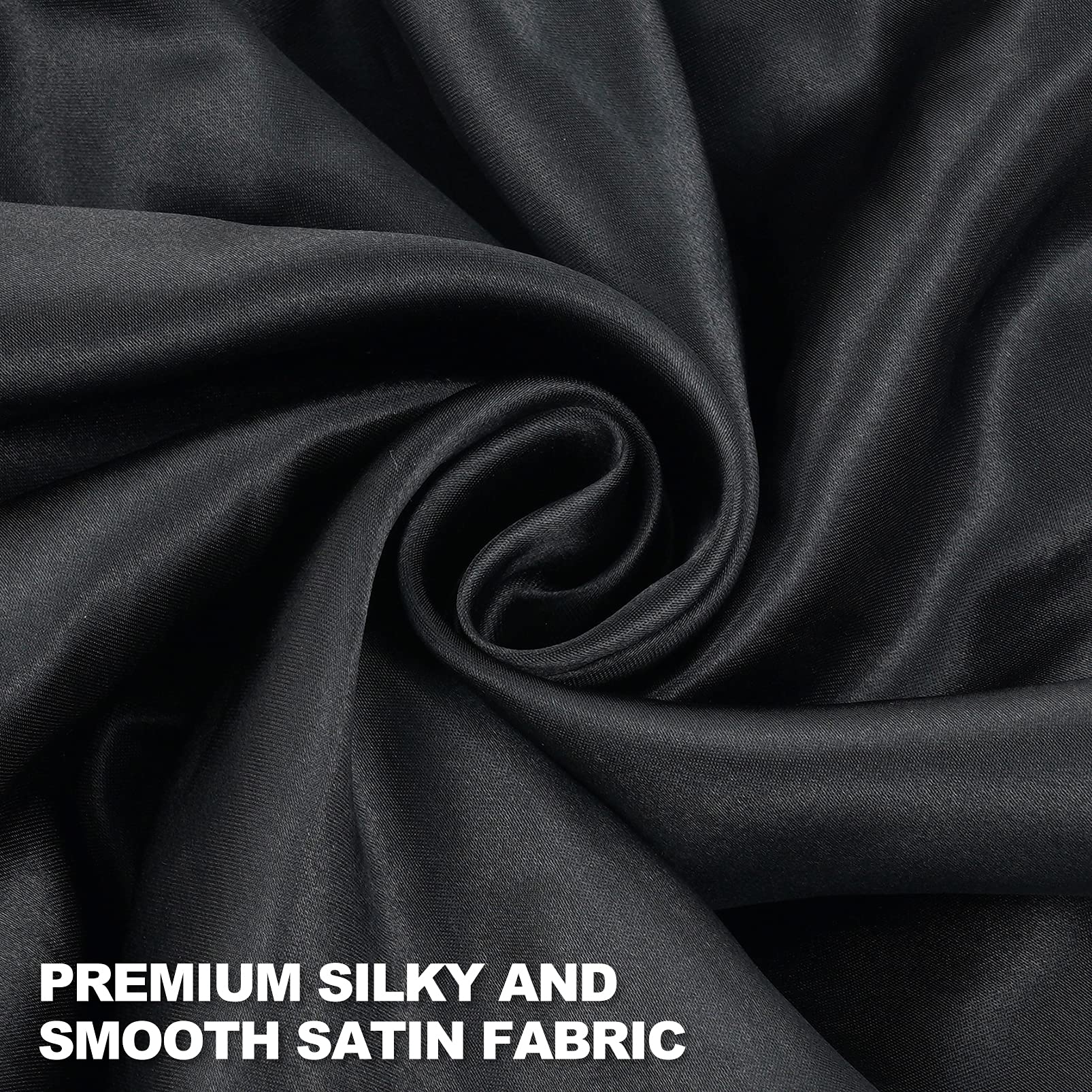 Chorha Satin Sleep Cap,Double-Sided Adjustable Sleep Bonnet,Bonnet Cap For Sleep (Black)