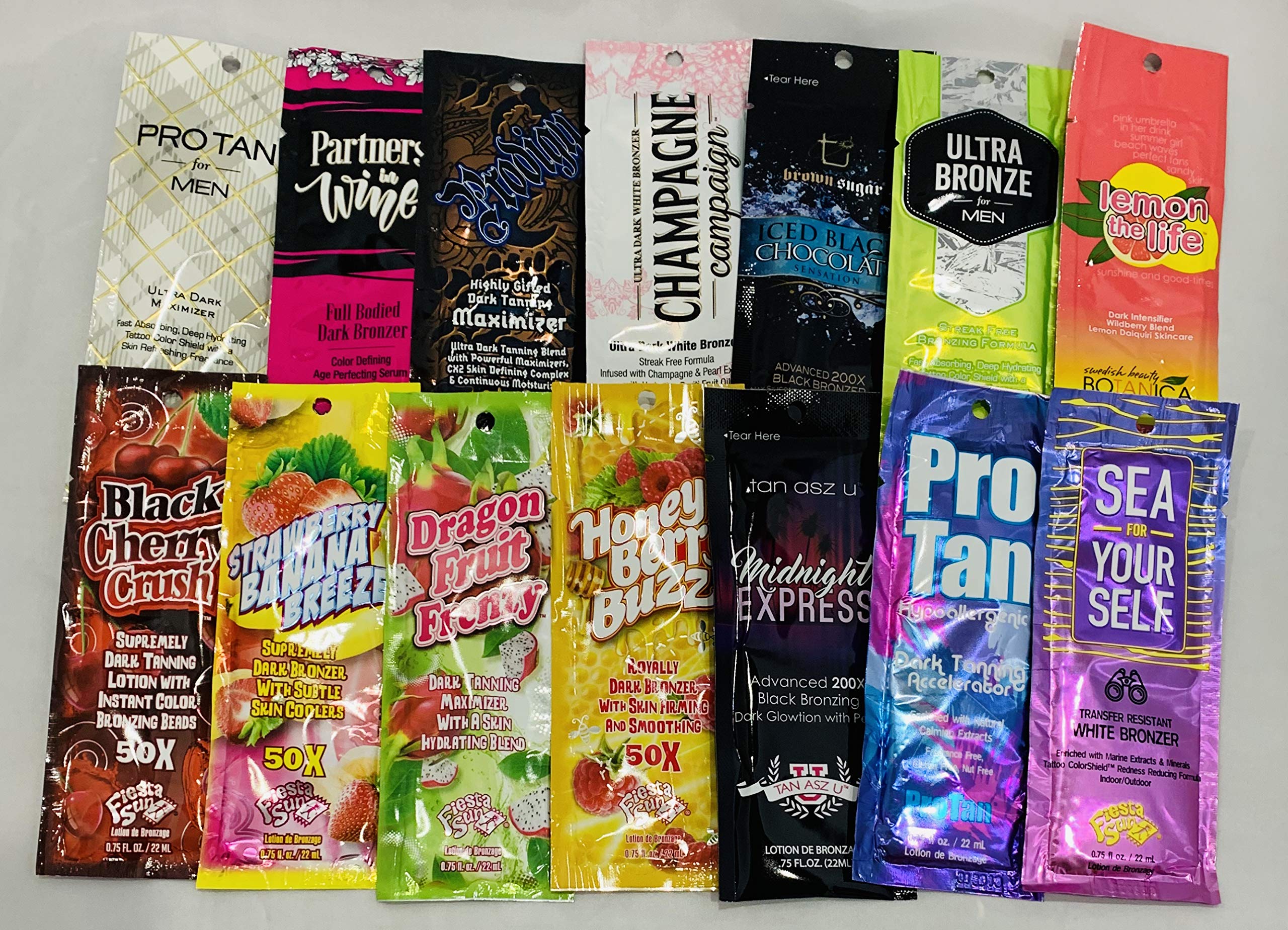 Artist Unknown Indoor Tanning Bed Lotion Samples - 10 Gluten-Free Packets for Medium to Deep Tan