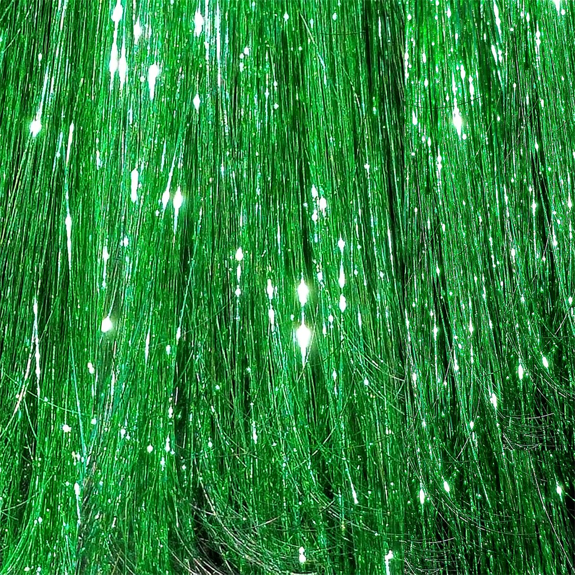 40'' Hair Tinsel 100 Strands (Shiny Green)