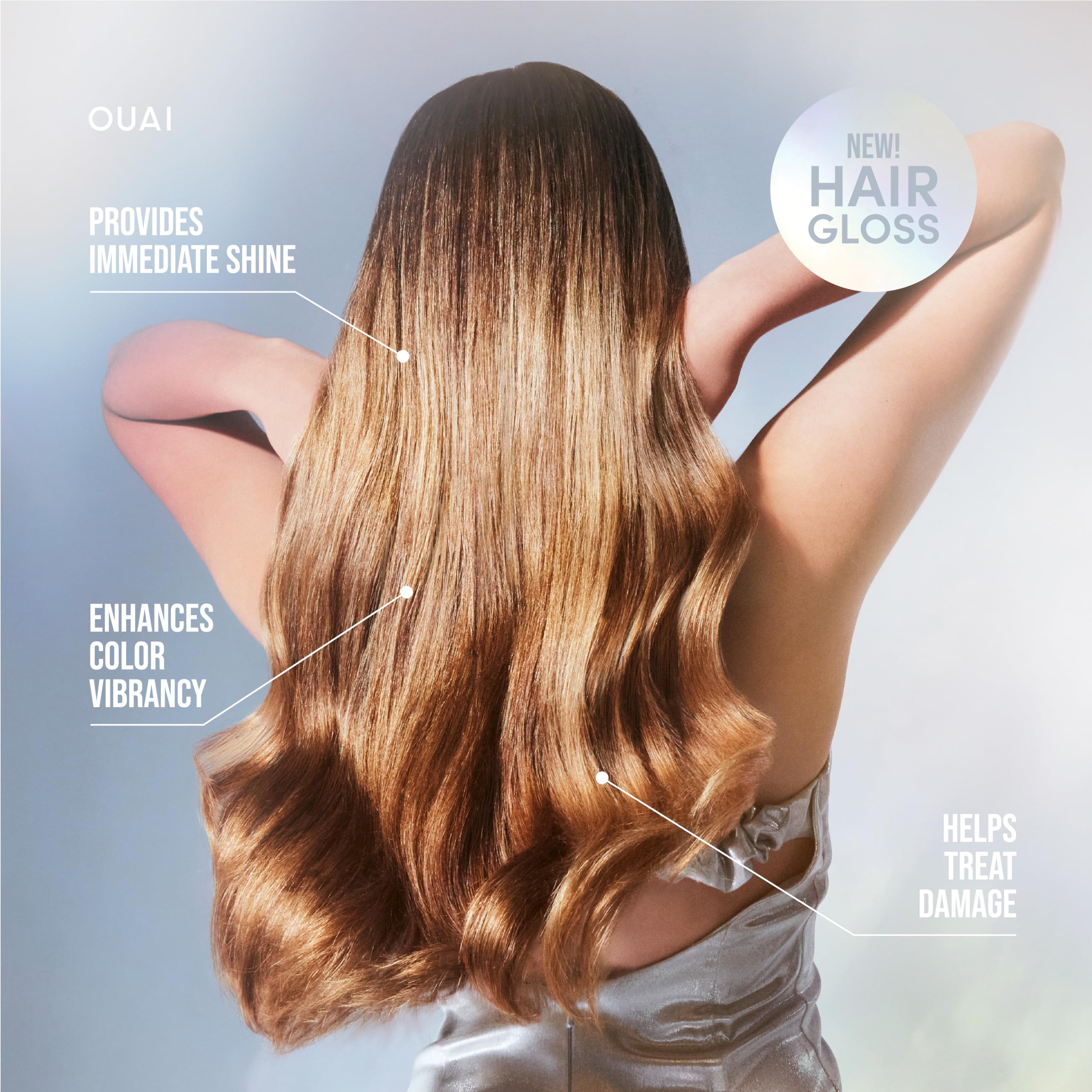 Ouai Hair Gloss - In-Shower Shiny Hair Treatment With Frizz Control - Heat Protectant Hair Glaze Infused With Hyaluronic Acid, R