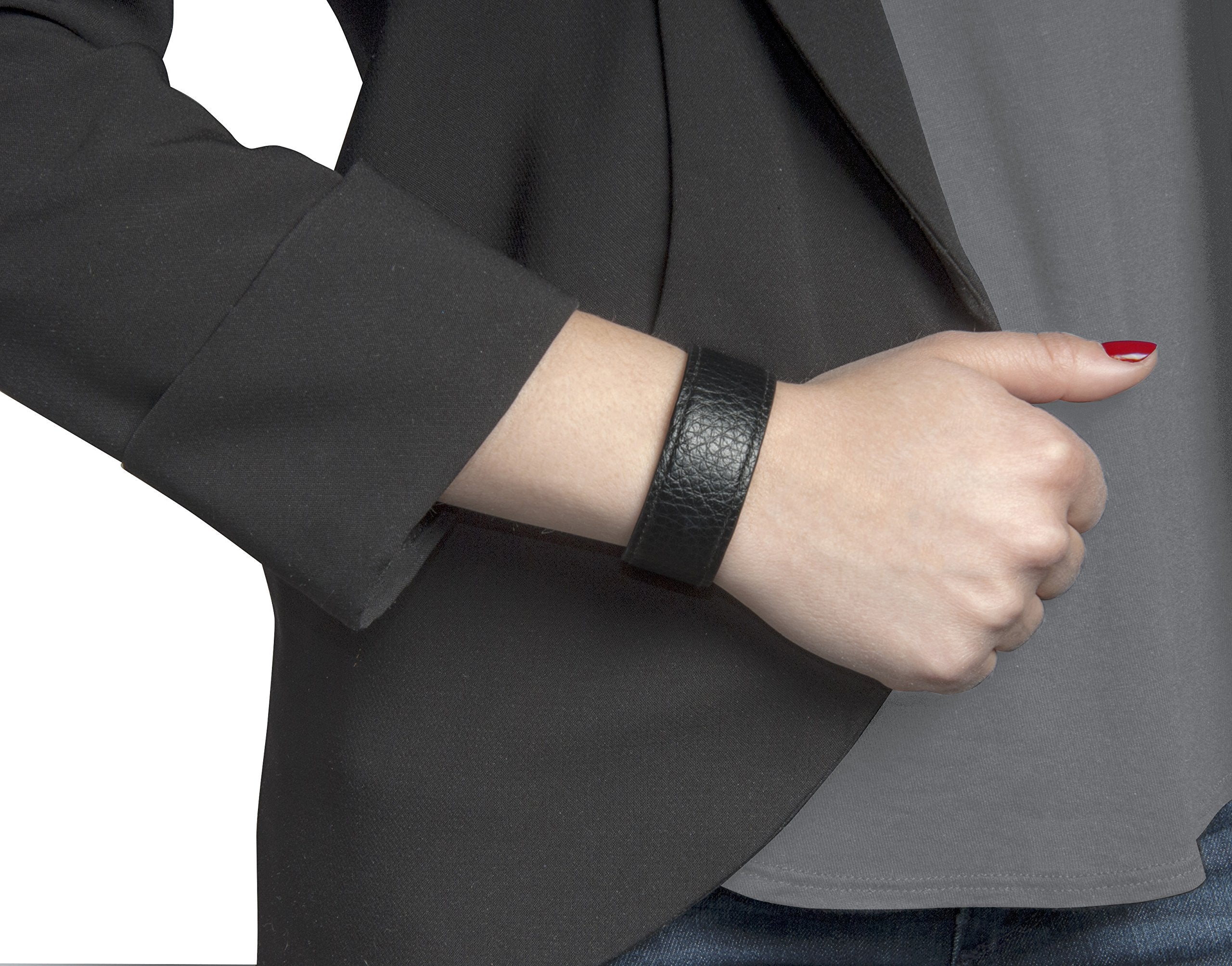 1907 Leather Hair Cuff, Grey NHH062