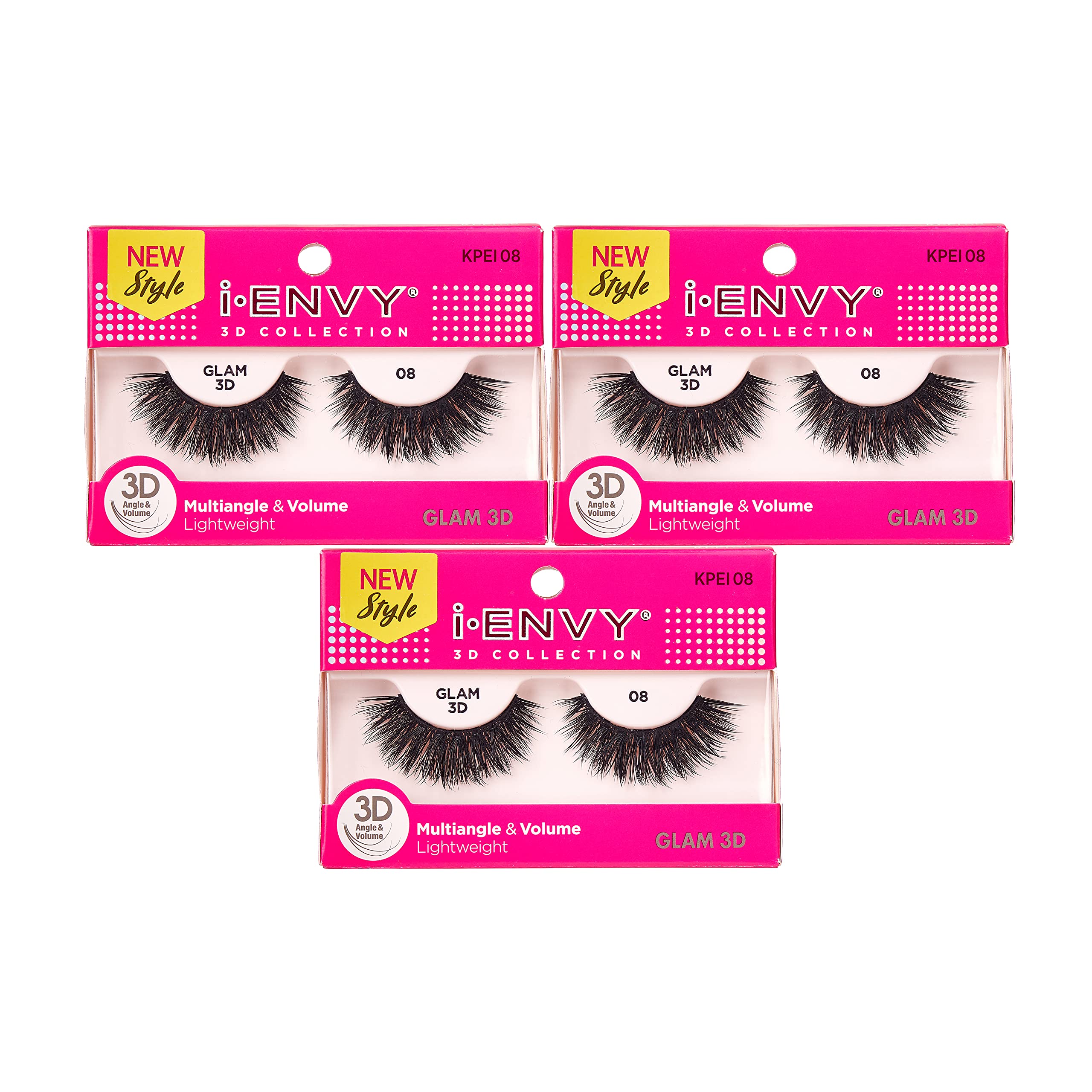 i-Envy 3D Glam Collection Multi-angle & Volume (3 PACK, KPEI08)