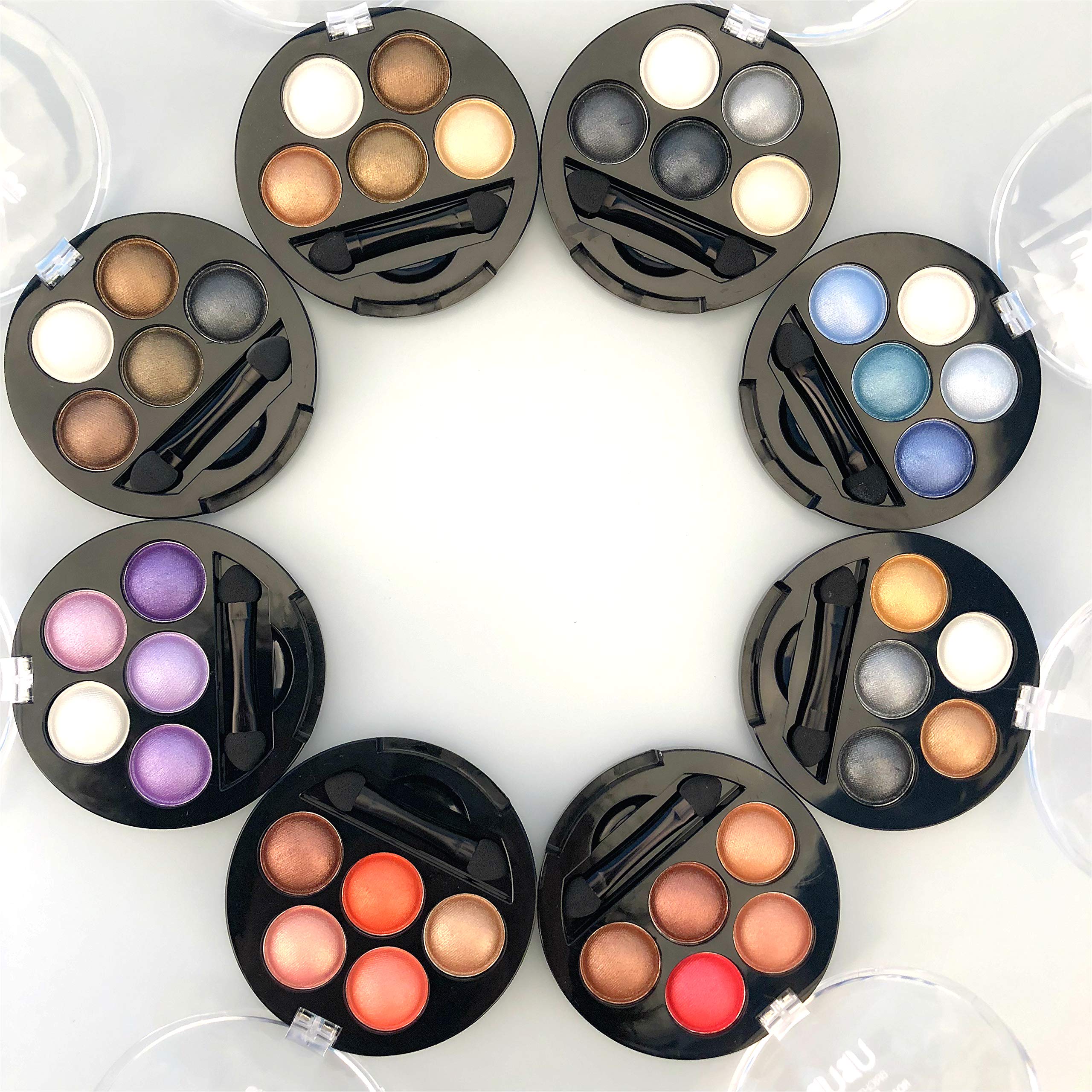 Mallofusa 5 Colors Eye Shadow Palette Powder Glitter Metallic Shimmer Makeup Palette Charming Highlight Look (Nature) 4.7oz