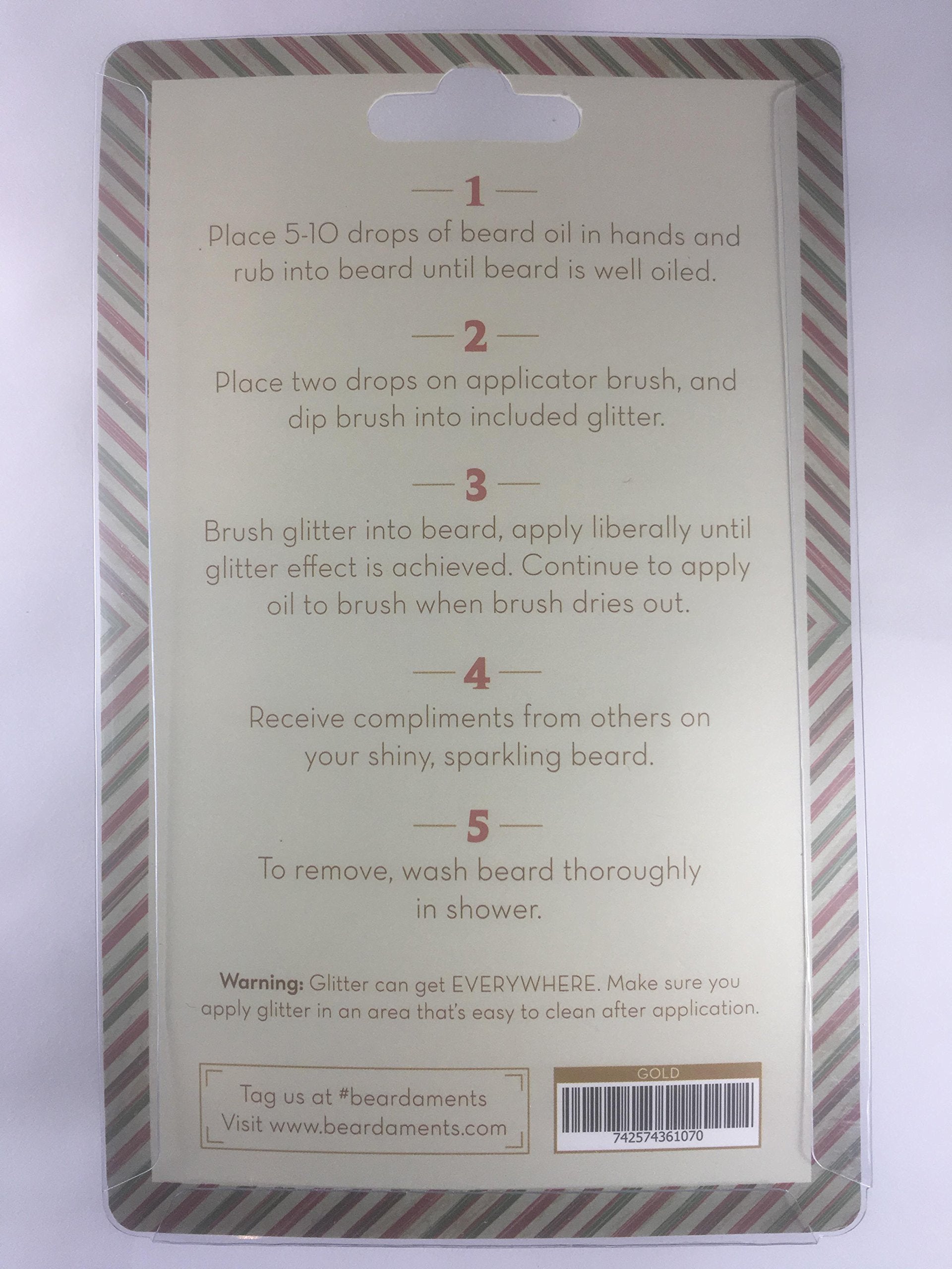 Beardaments Glitterbeard Kit With Application Oil - Long-Lasting Sparkle For Festive Fun - Easy No Mess Application Beard Glitte