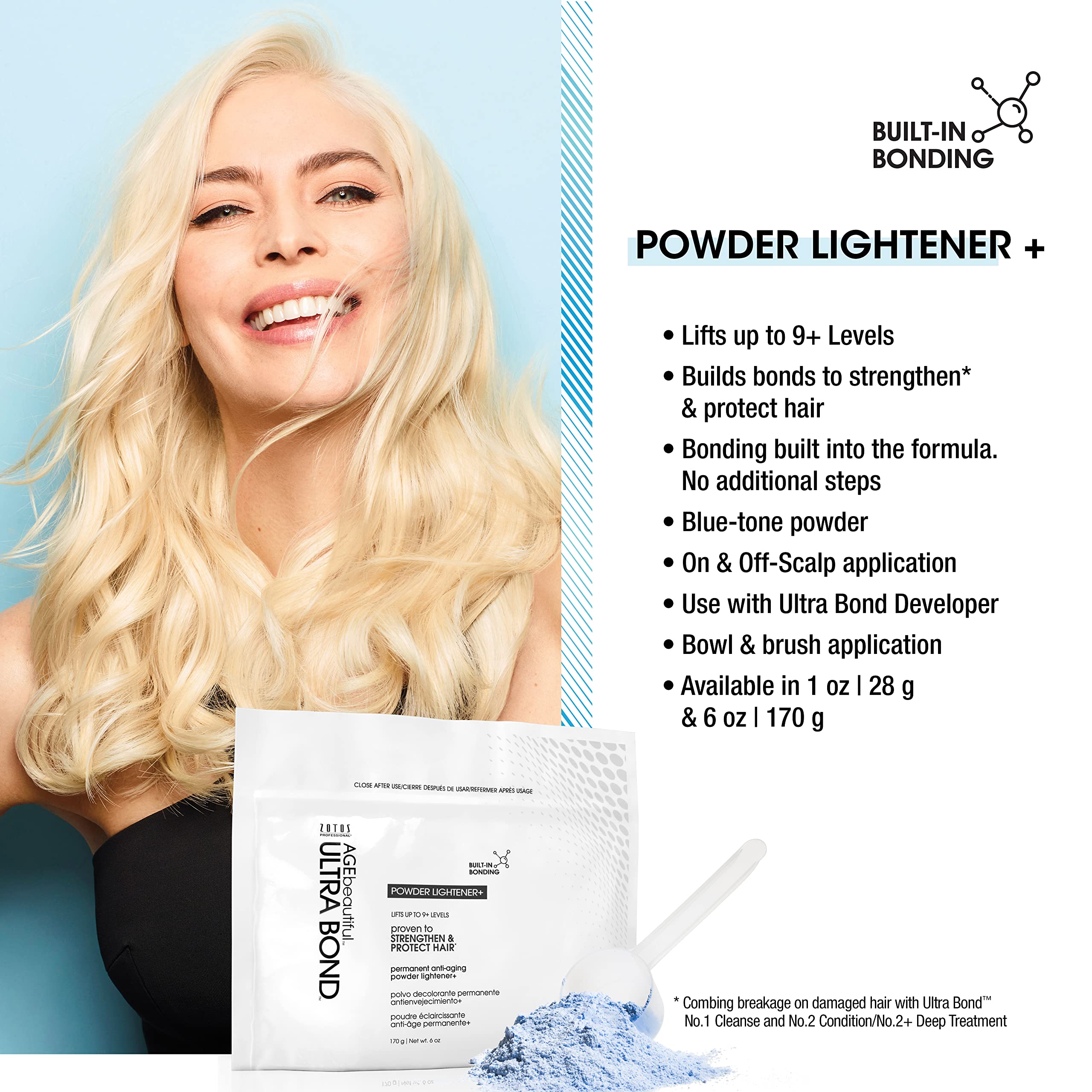 Ultra Bond Permanent Powder Lightener With Built-In Bonding - Strengthens & Protects, 6 Oz