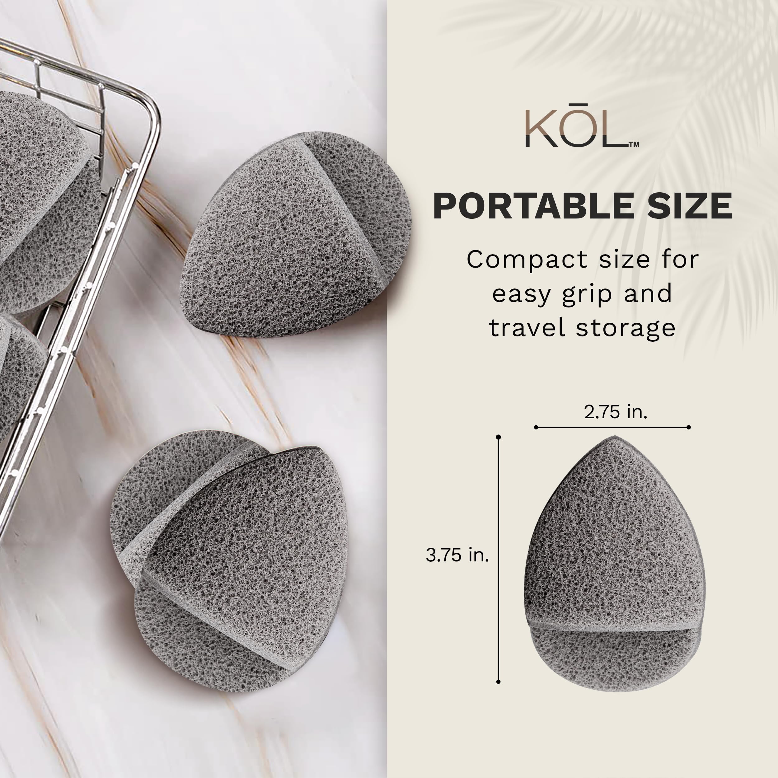Kol Face Scrubber, Premium Charcoal And Vitamin E Infused Facial Cleansing And Exfoliating Pads For Daily Face Cleaning And Make